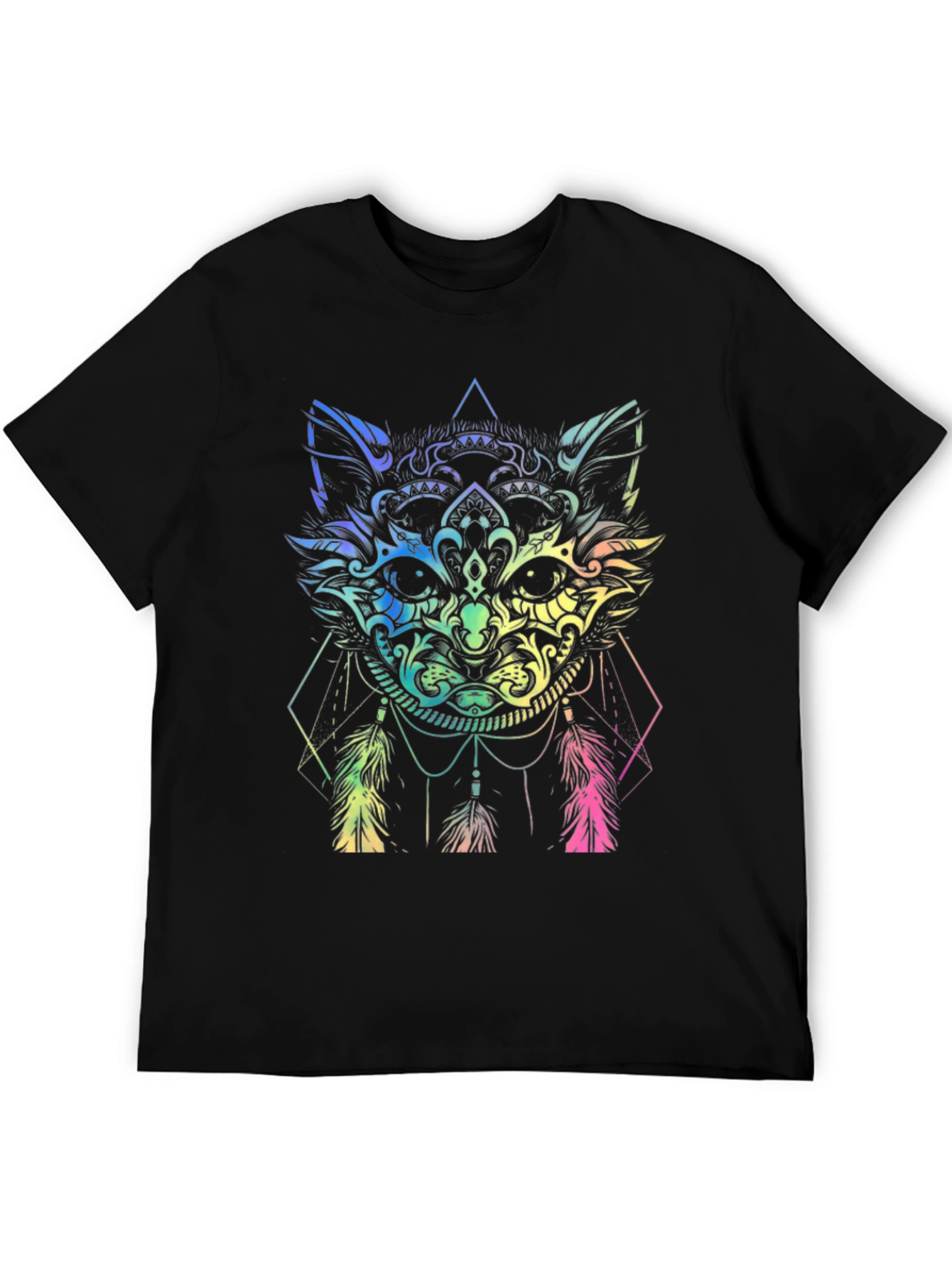 Rainbow Cat Dreamcatcher Graphic T-Shirt