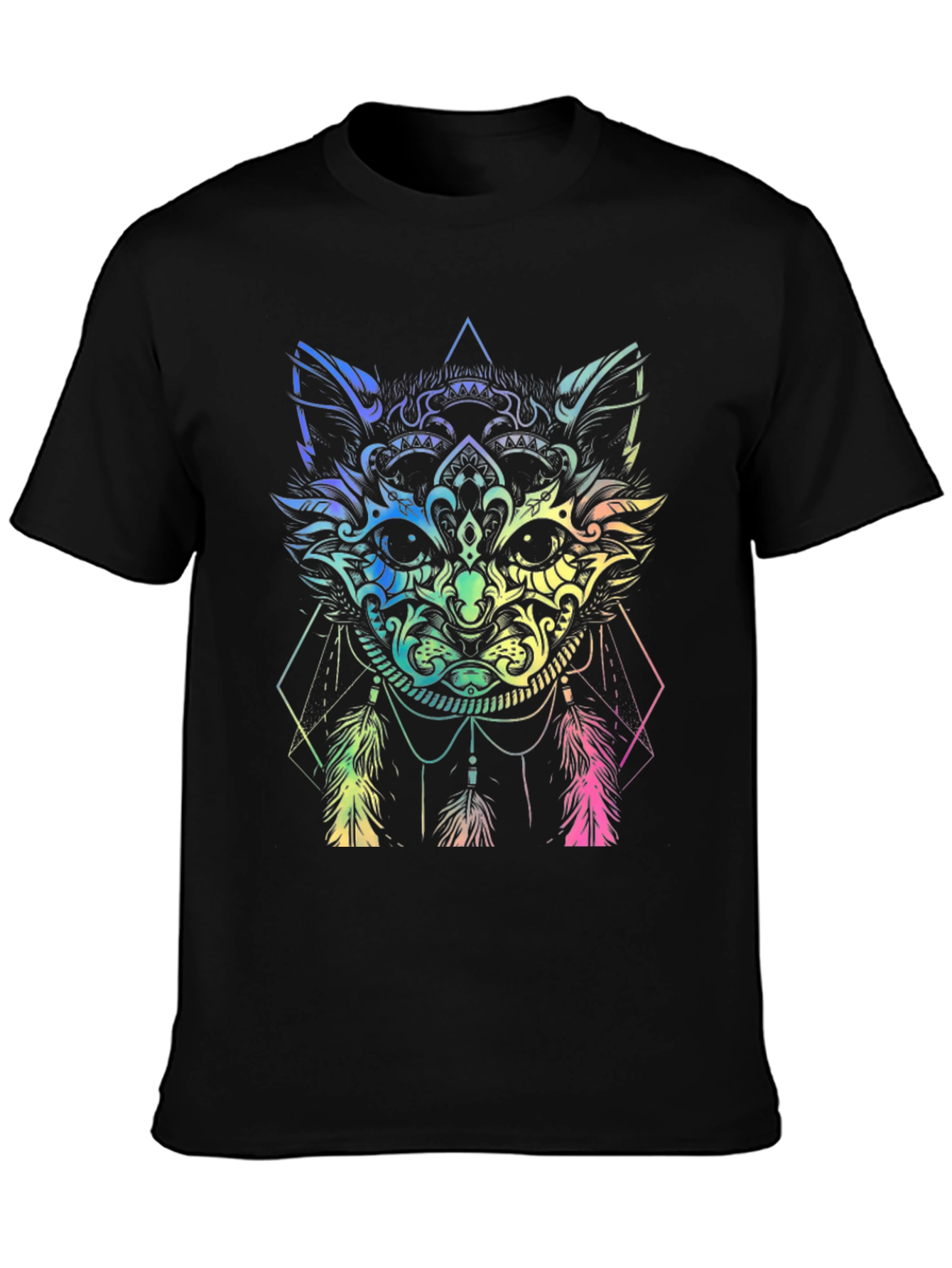 Rainbow Cat Dreamcatcher Graphic T-Shirt