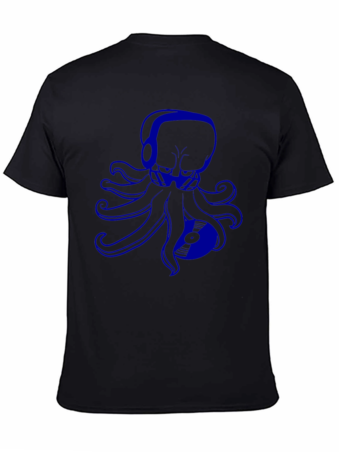 Octopus DJ Graphic Tee - Black Cotton T-Shirt
