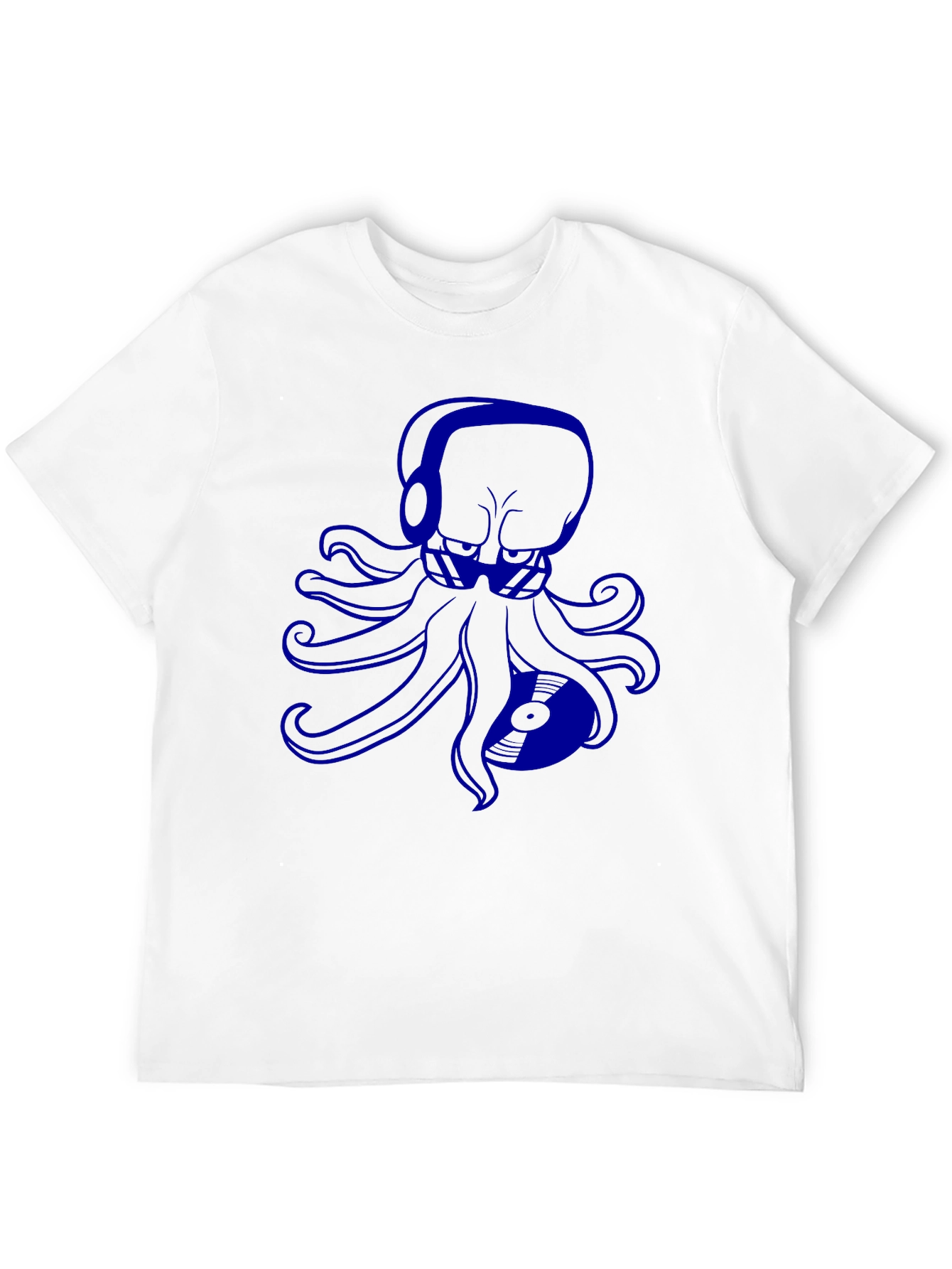 Octopus DJ Graphic Tee - Black Cotton T-Shirt