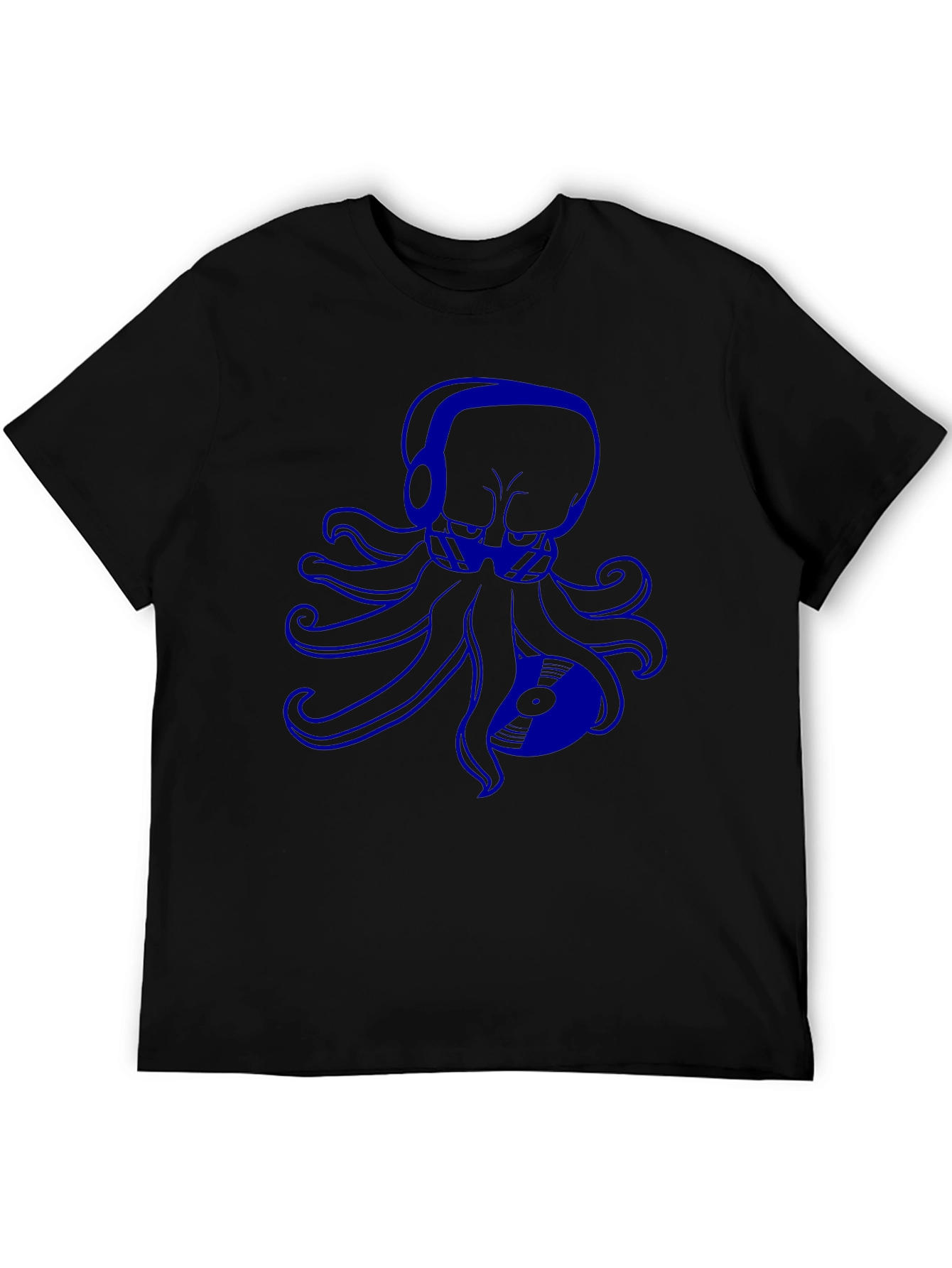 Octopus DJ Graphic Tee - Black Cotton T-Shirt