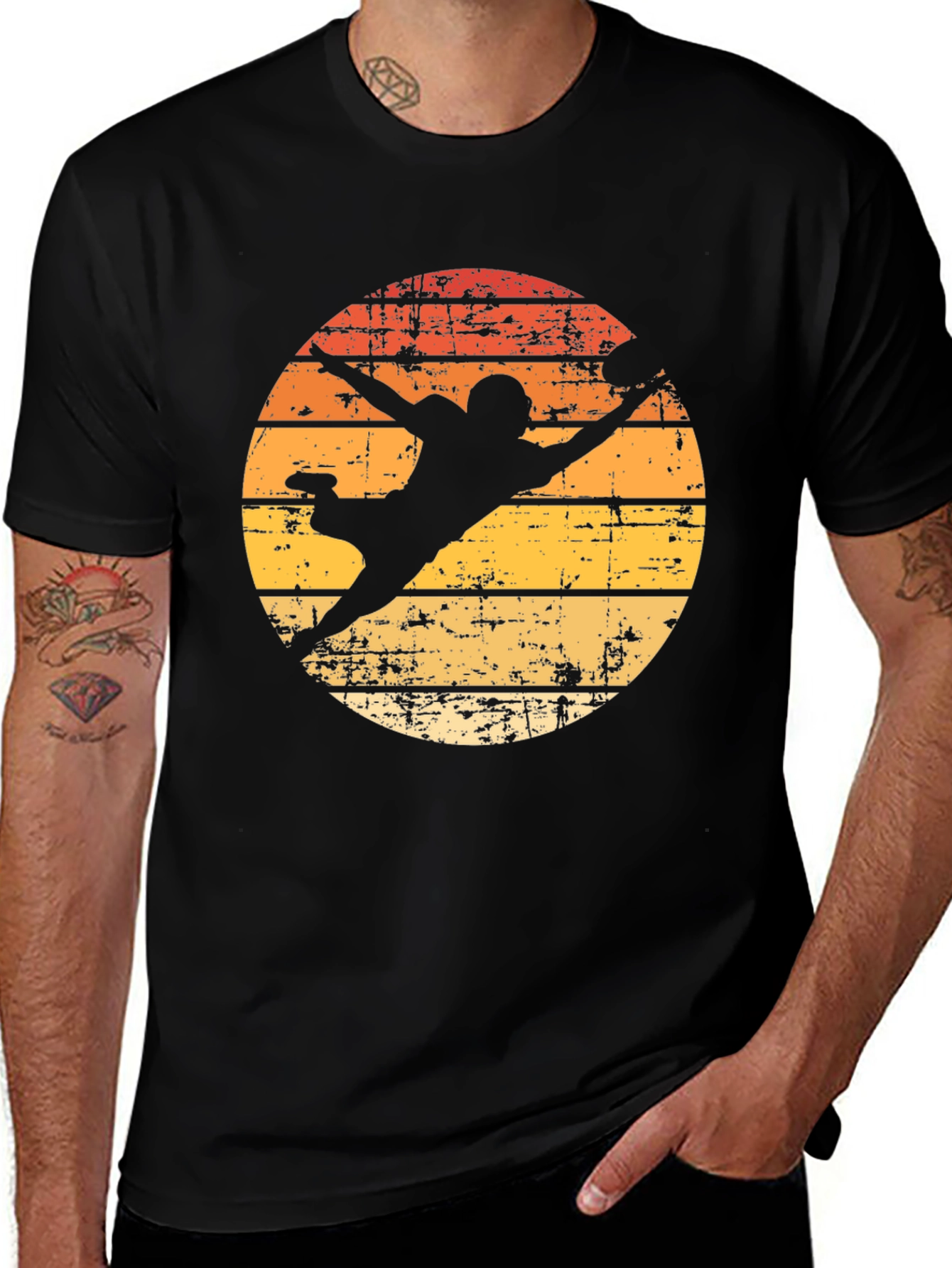 Retro Football Silhouette Graphic T-Shirt