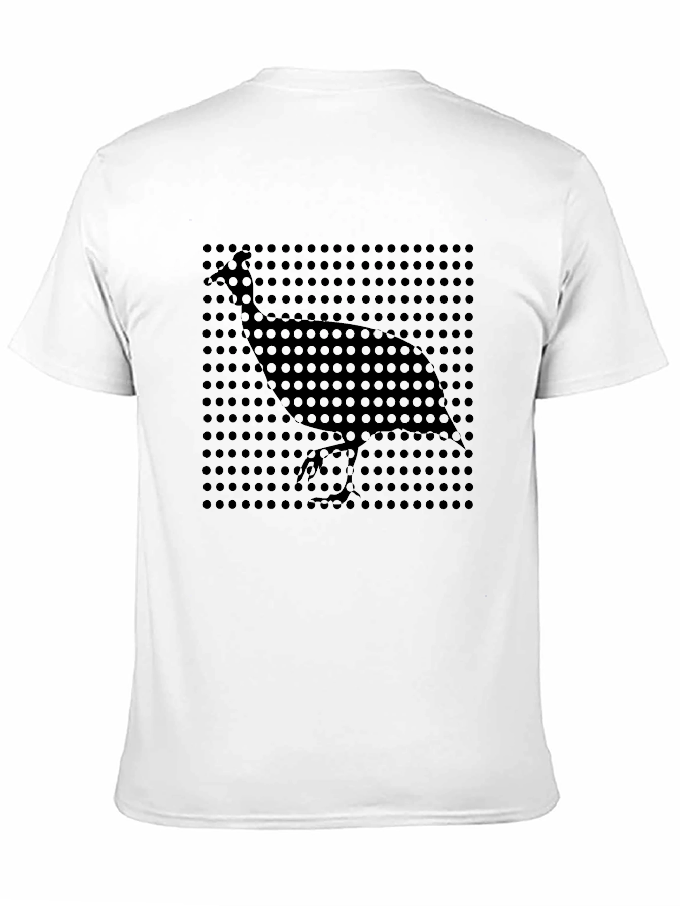 Stylish Black Graphic Tee - Guinea Fowl Design