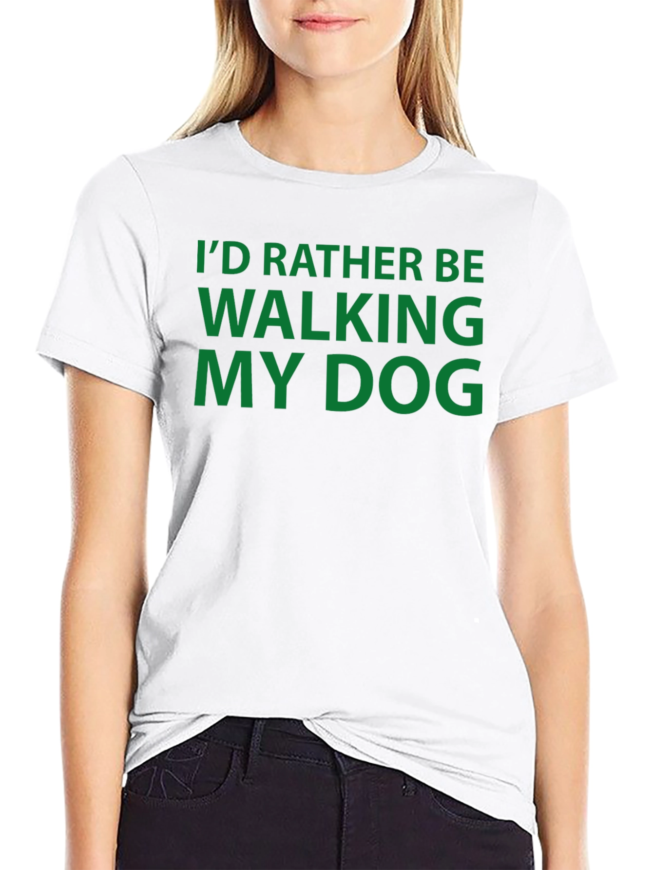 Walking My Dog T-Shirt - Comfortable Black Tee