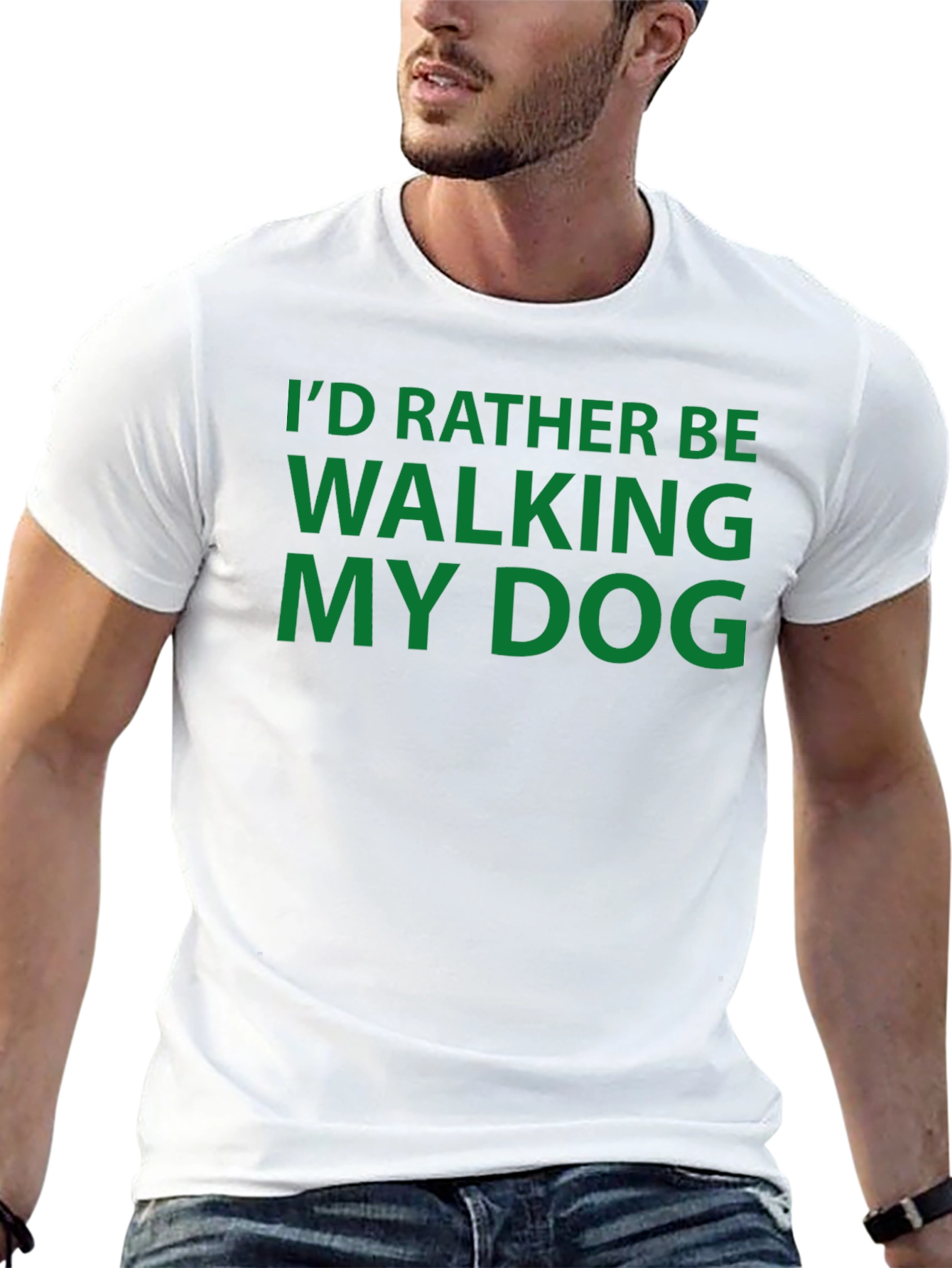 Walking My Dog T-Shirt - Comfortable Black Tee