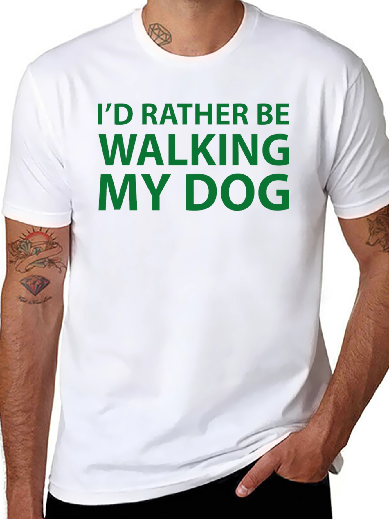 Walking My Dog T-Shirt - Comfortable Black Tee