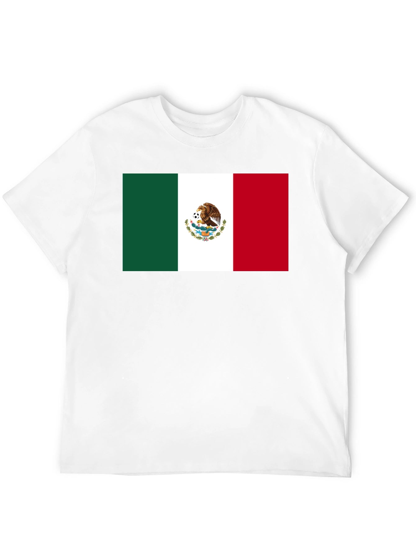 Mexico Flag Graphic Tee - Black Cotton T-Shirt