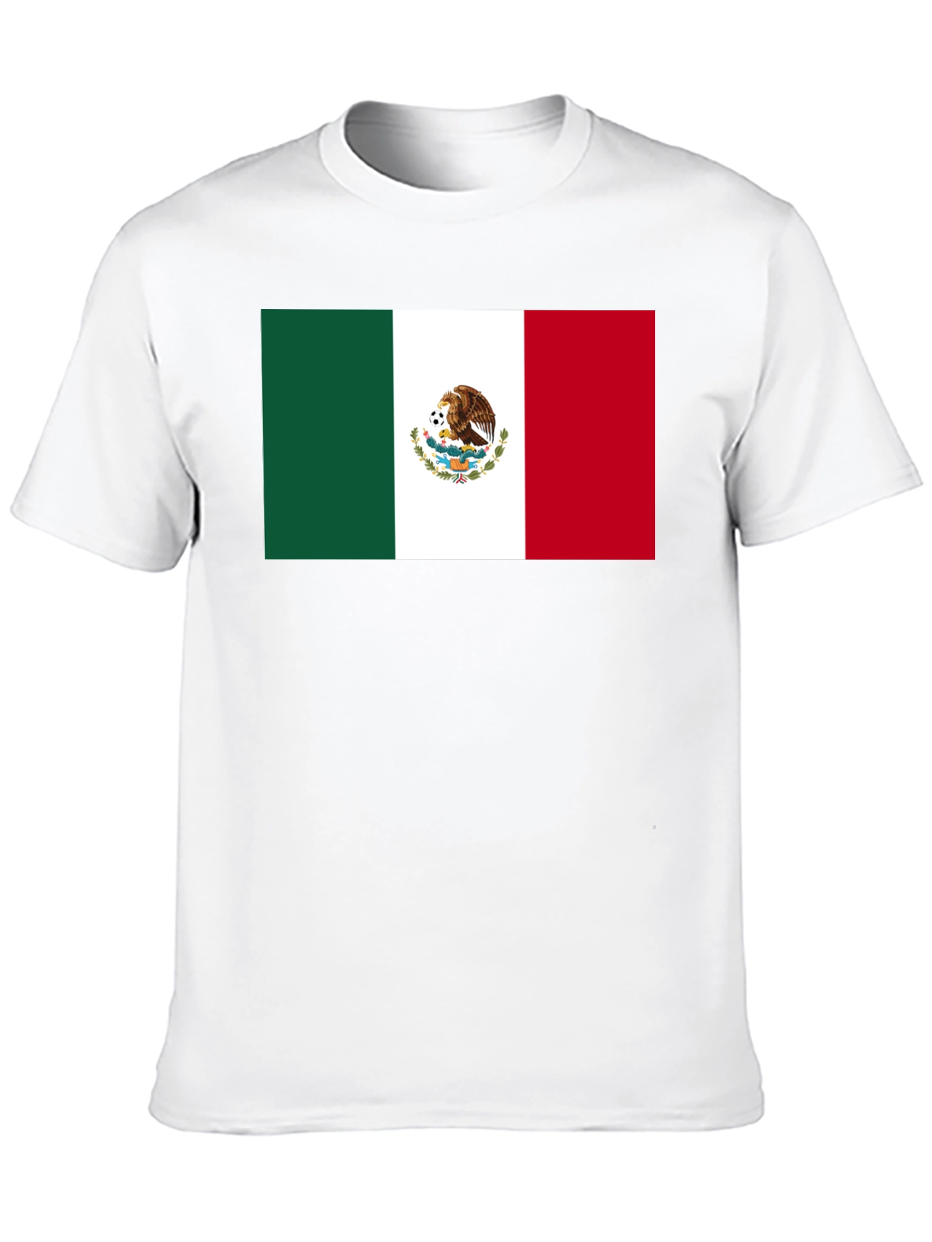 Mexico Flag Graphic Tee - Black Cotton T-Shirt