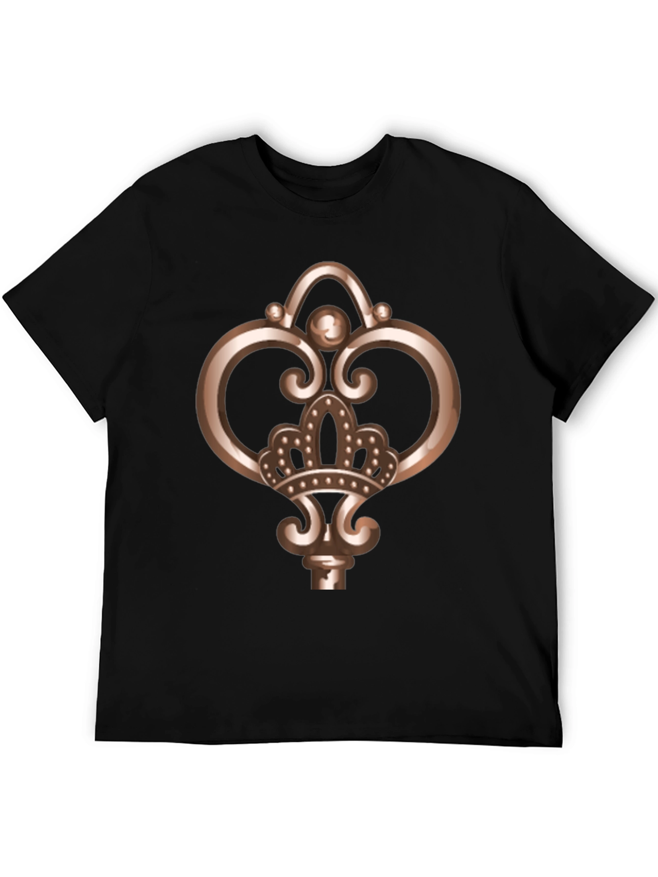 Royal Key Graphic Tee - Black Cotton Comfort