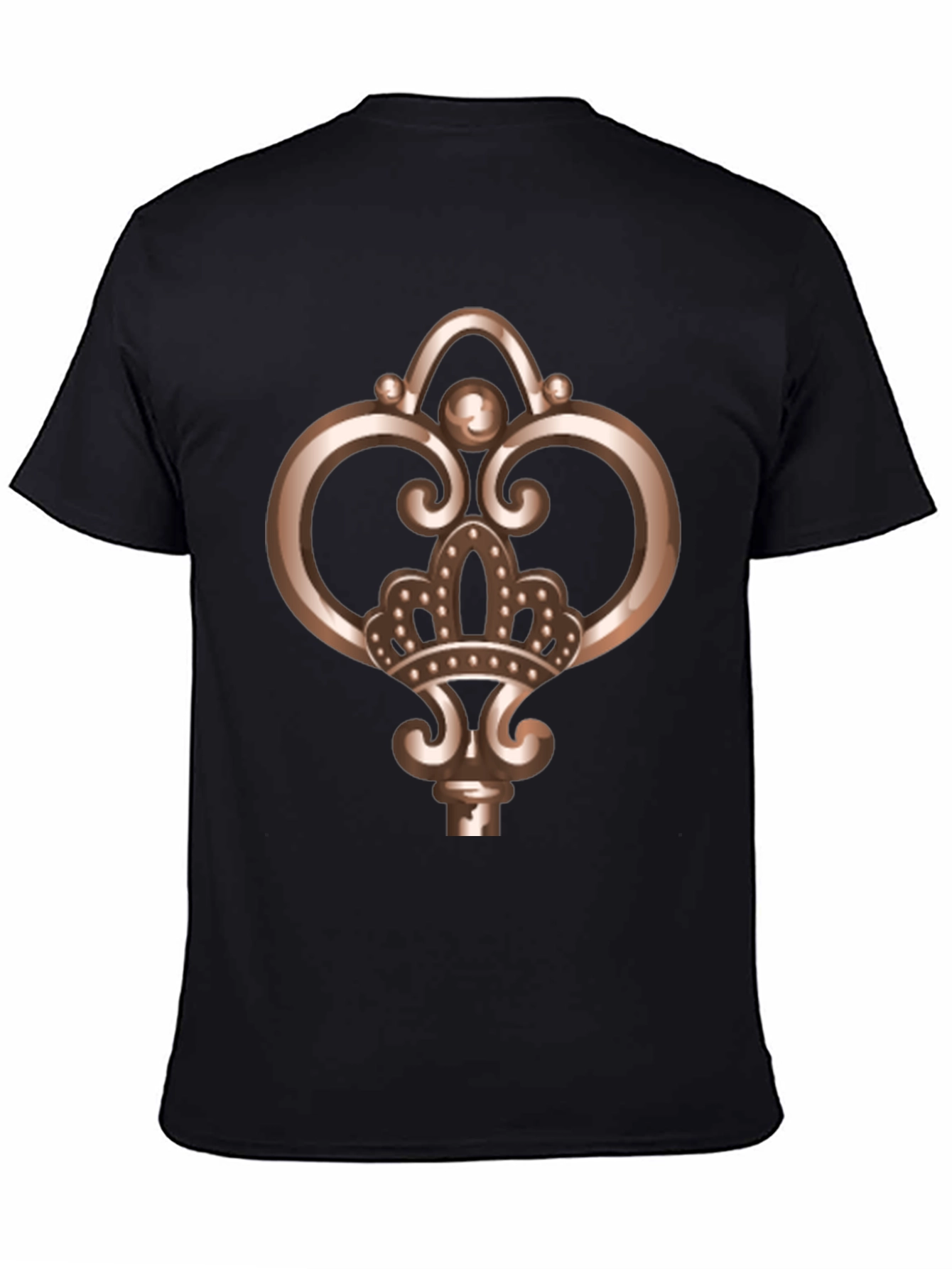 Royal Key Graphic Tee - Black Cotton Comfort