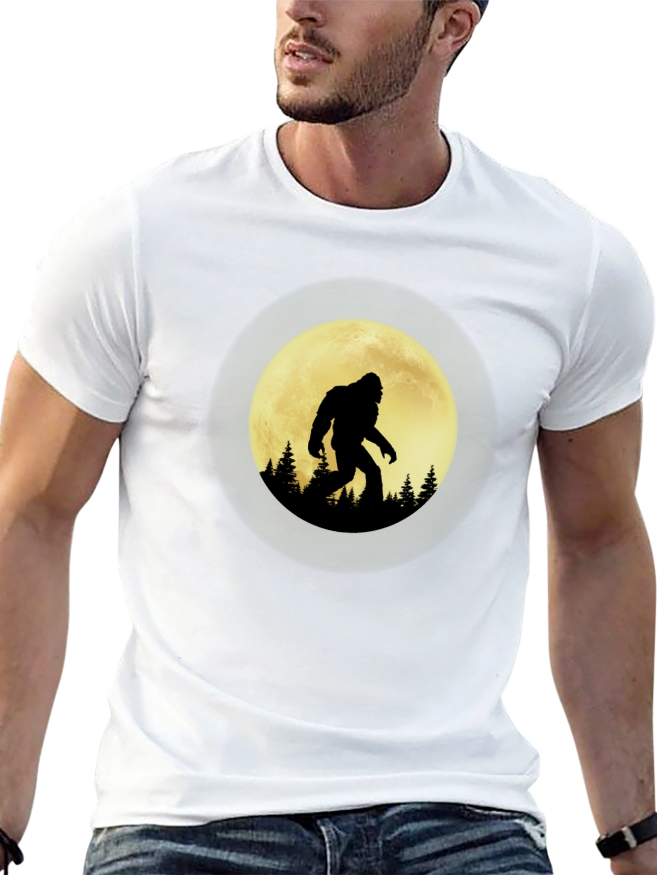 Bigfoot Moon Silhouette Graphic Tee