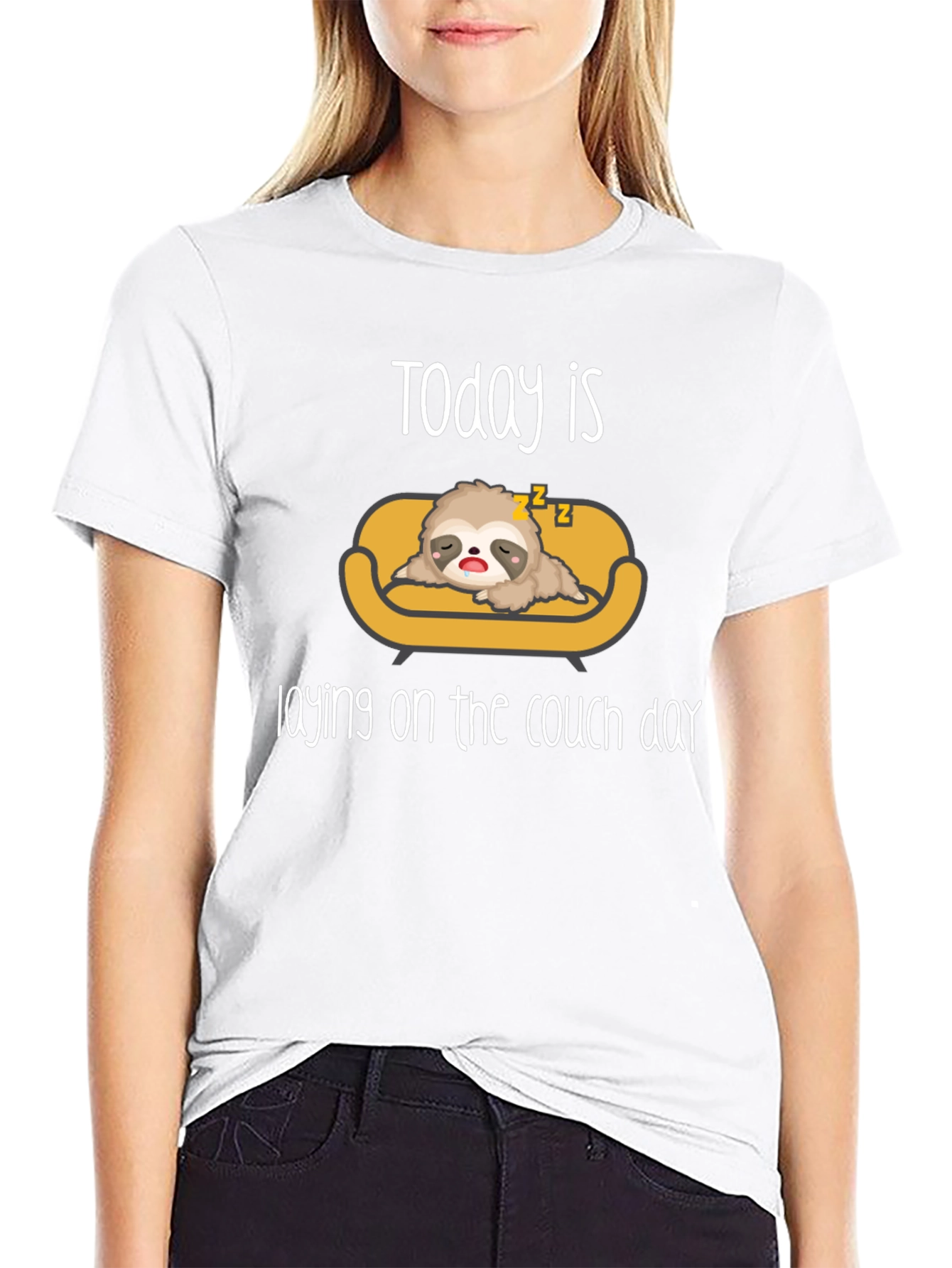 Lazy Sloth Laying on Couch T-Shirt