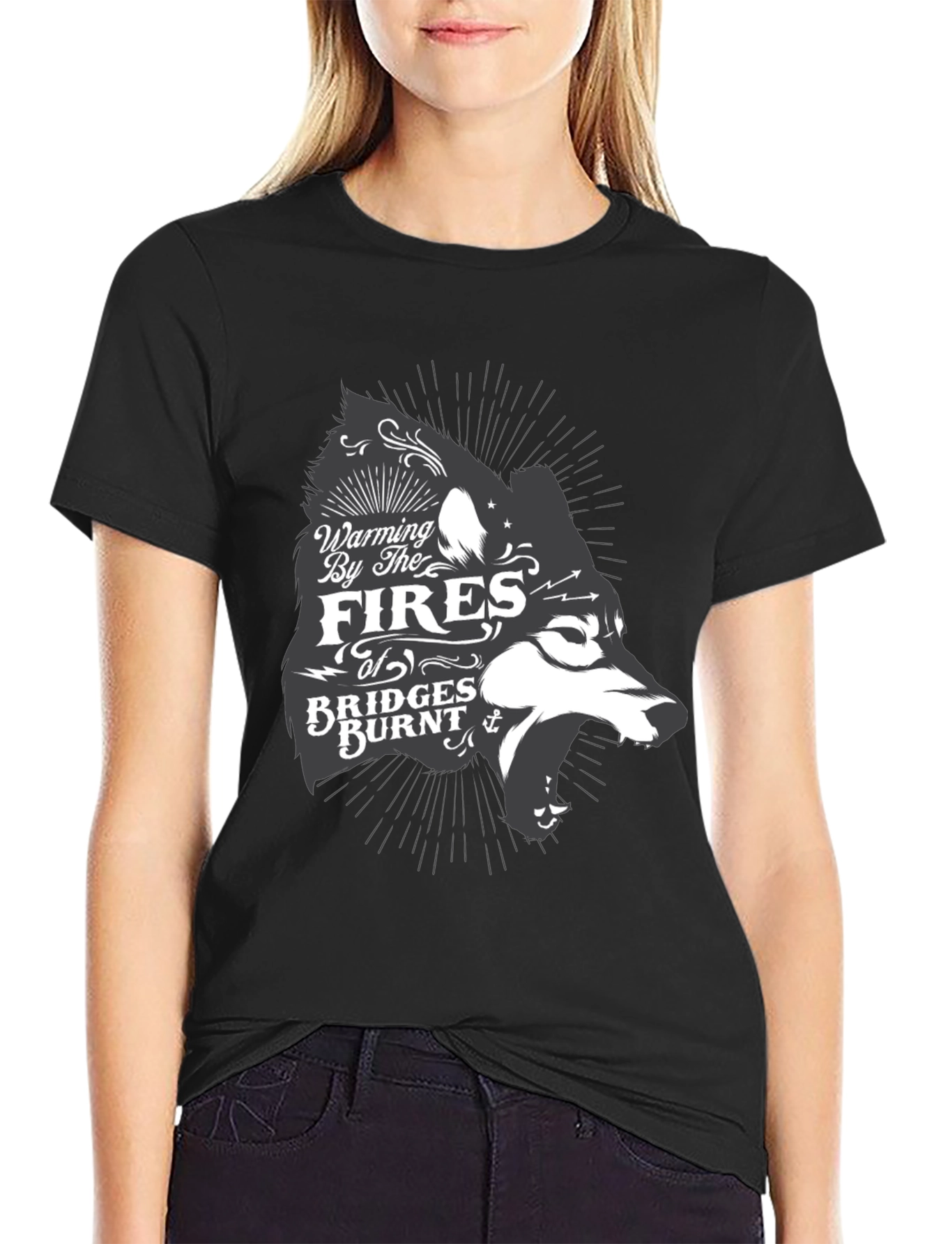 Warming by the Fires Wolf Graphic Tee