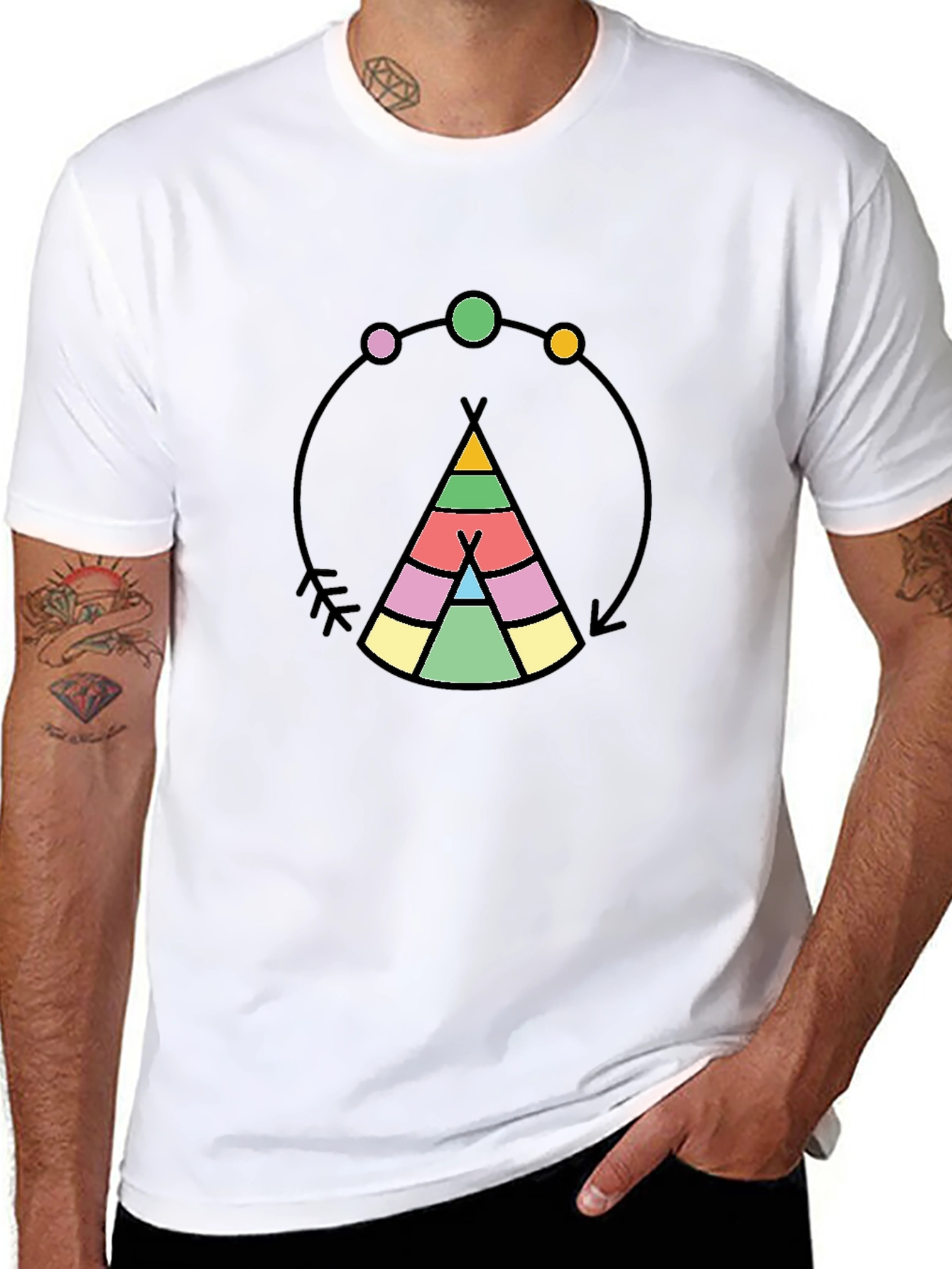Teepee Graphic Black T-Shirt