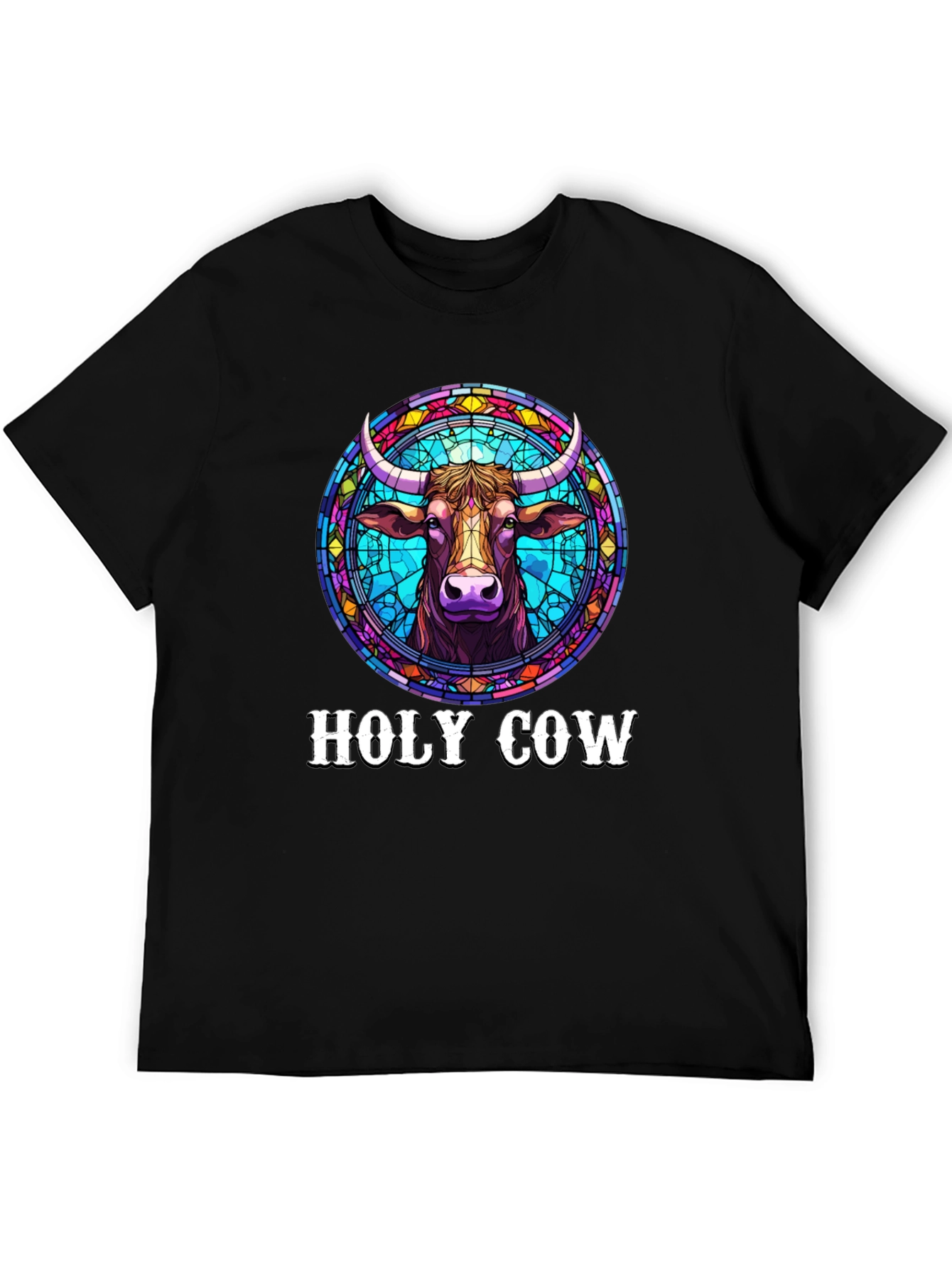 Holy Cow Graphic Tee - Stained Glass Design