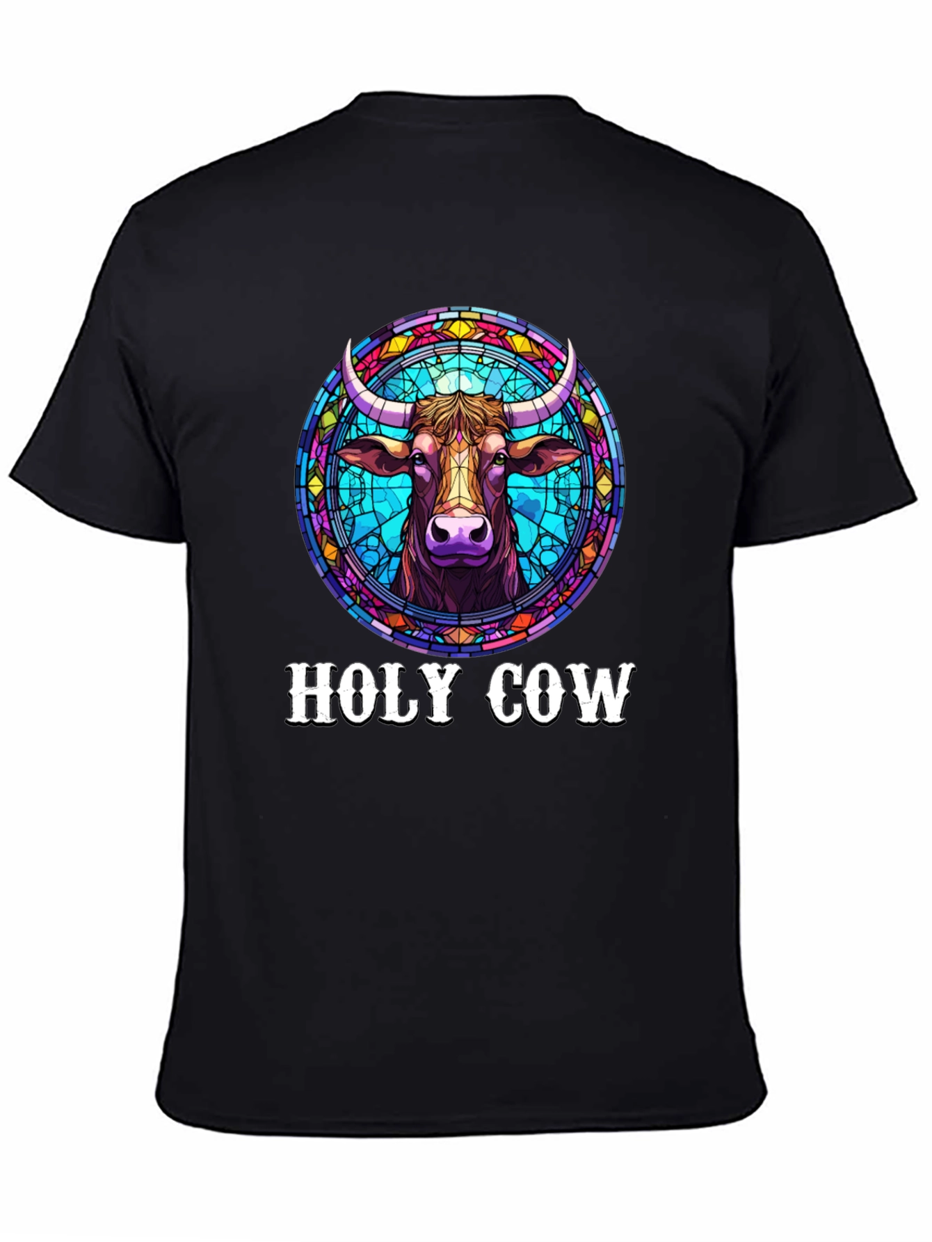 Holy Cow Graphic Tee - Stained Glass Design