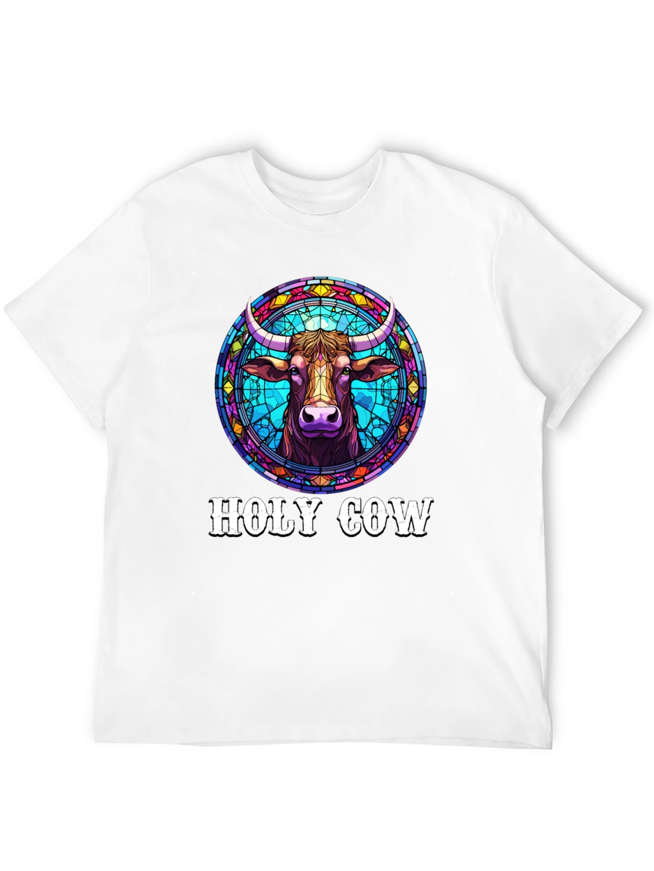 Holy Cow Graphic Tee - Stained Glass Design