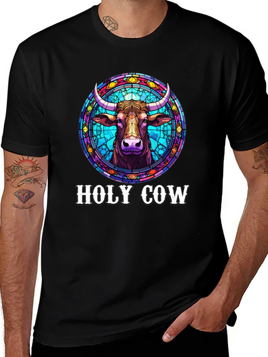Holy Cow Graphic Tee - Stained Glass Design