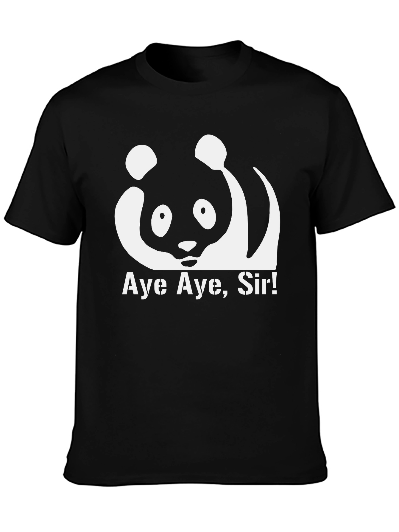 Aye Aye Sir! Panda Graphic Black T-Shirt