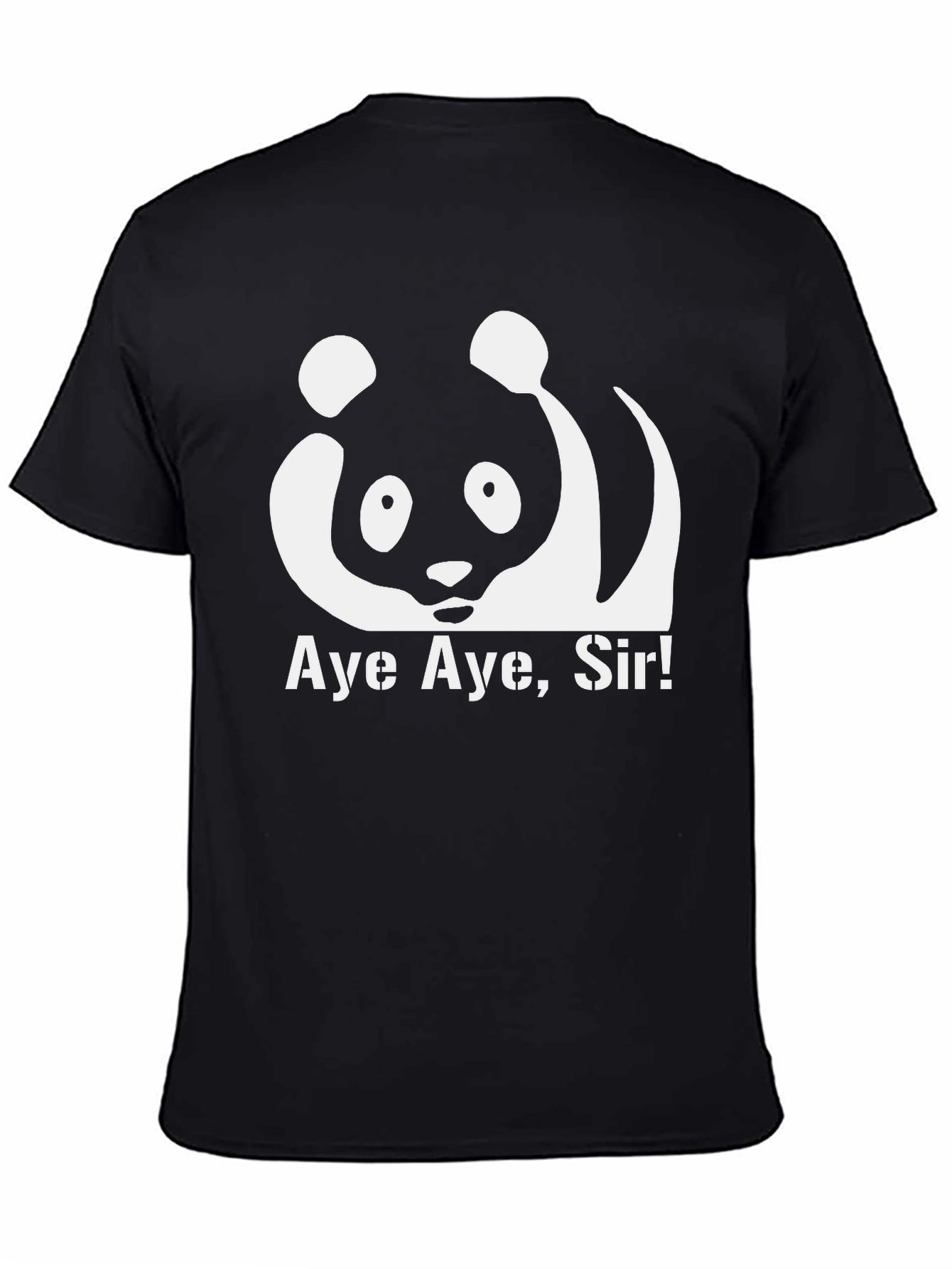 Aye Aye Sir! Panda Graphic Black T-Shirt