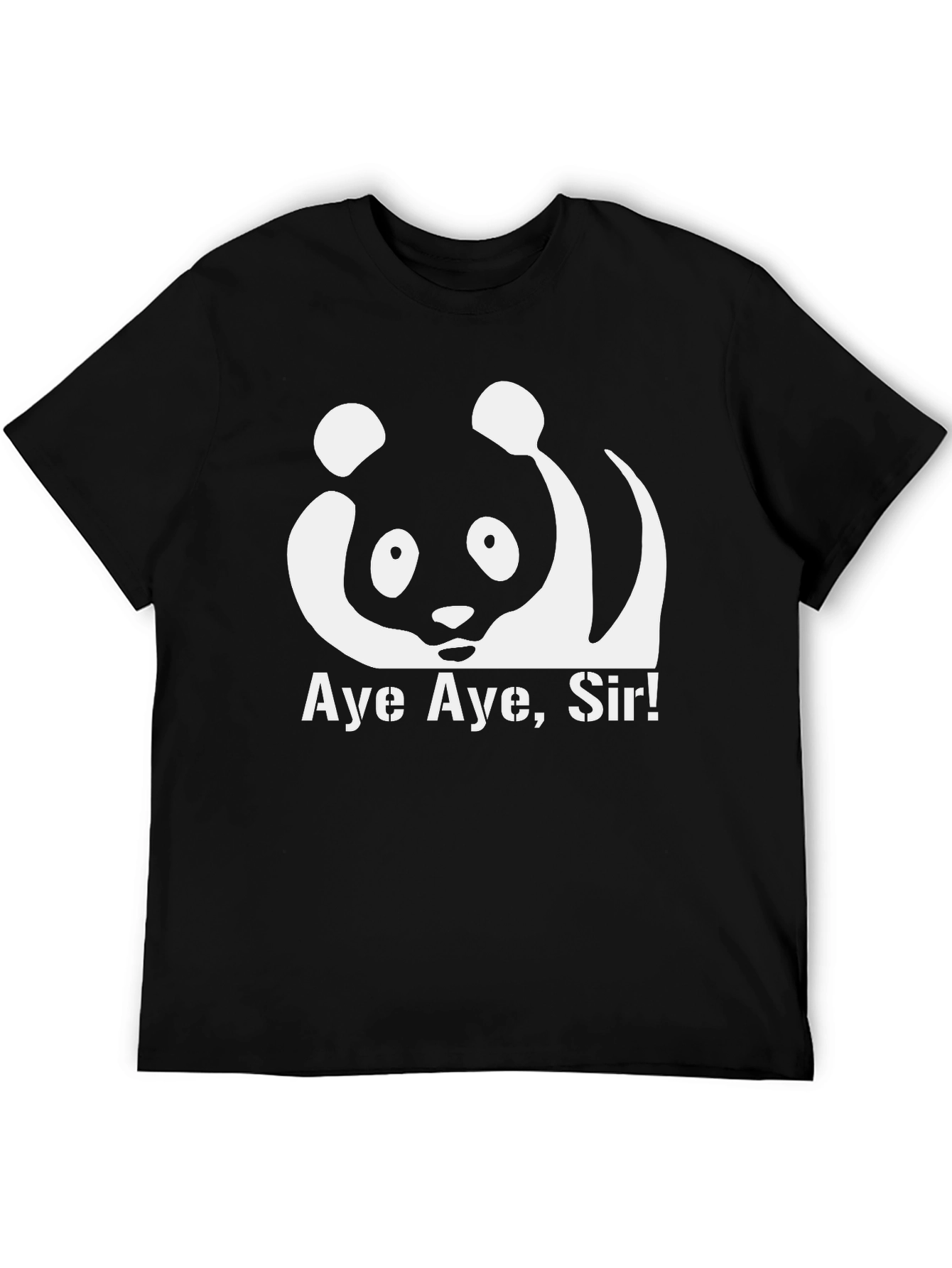 Aye Aye Sir! Panda Graphic Black T-Shirt