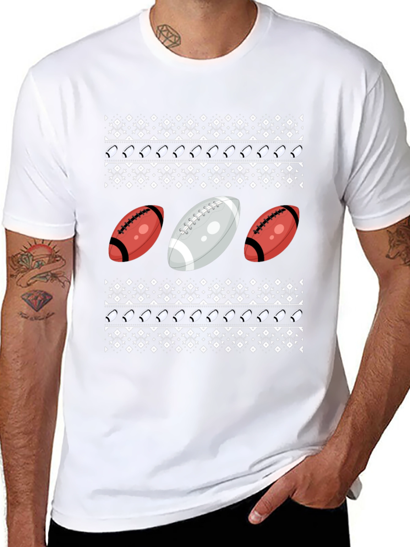 Football Ugly Christmas Sweater T-Shirt