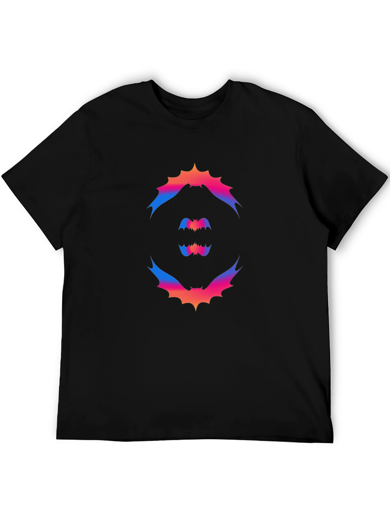 Gradient Bat Graphic Tee - Halloween Style