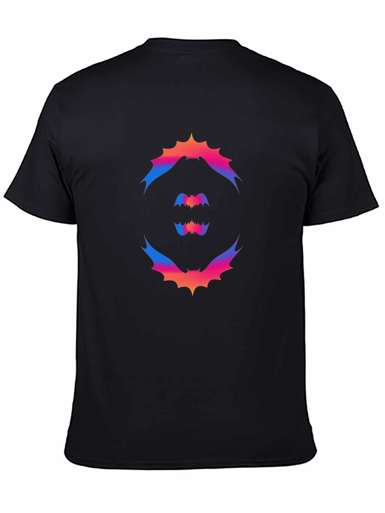 Gradient Bat Graphic Tee - Halloween Style
