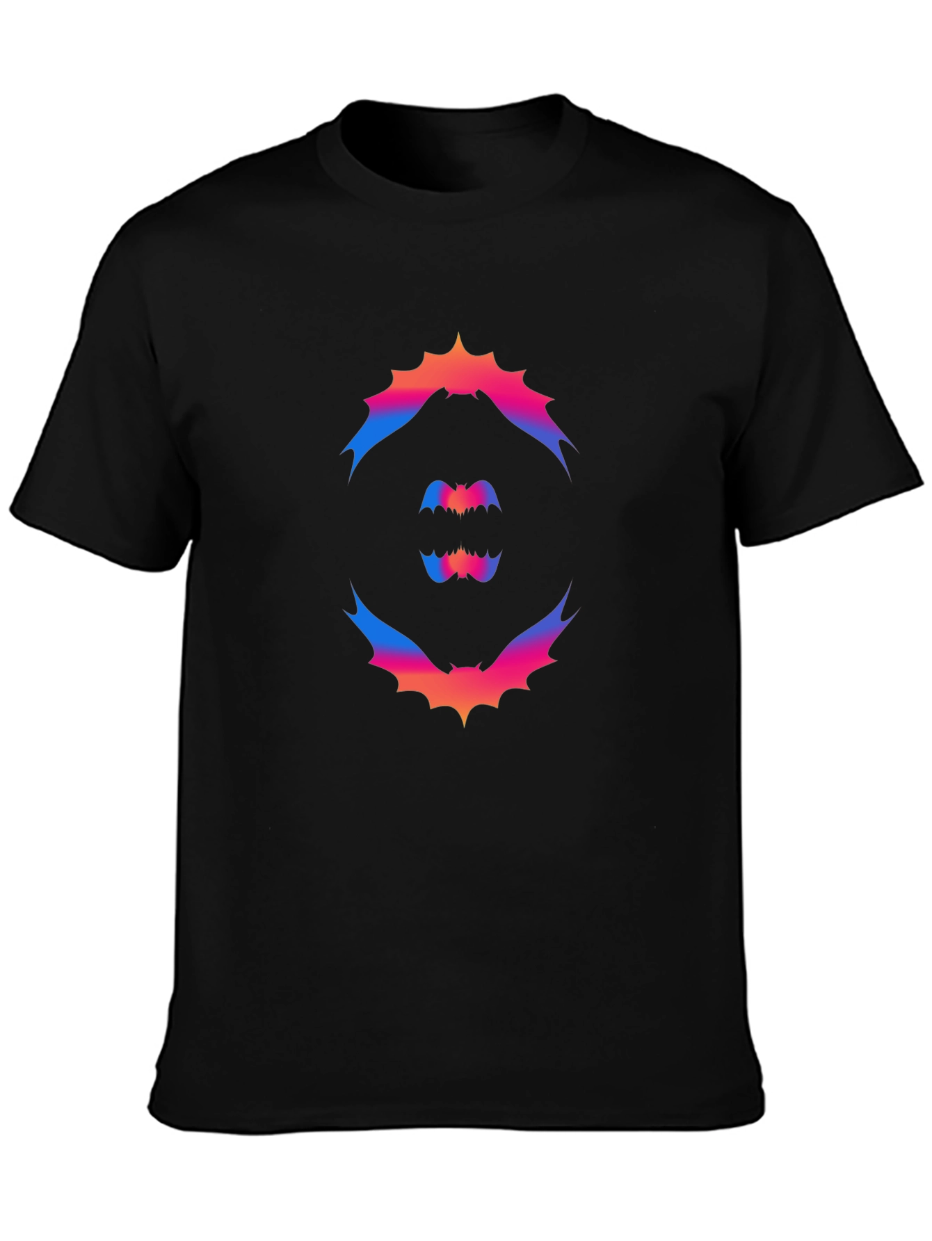 Gradient Bat Graphic Tee - Halloween Style