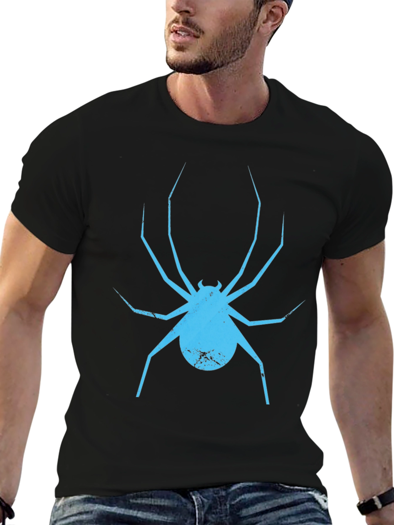 Spider Graphic Tee - Black Cotton Blend
