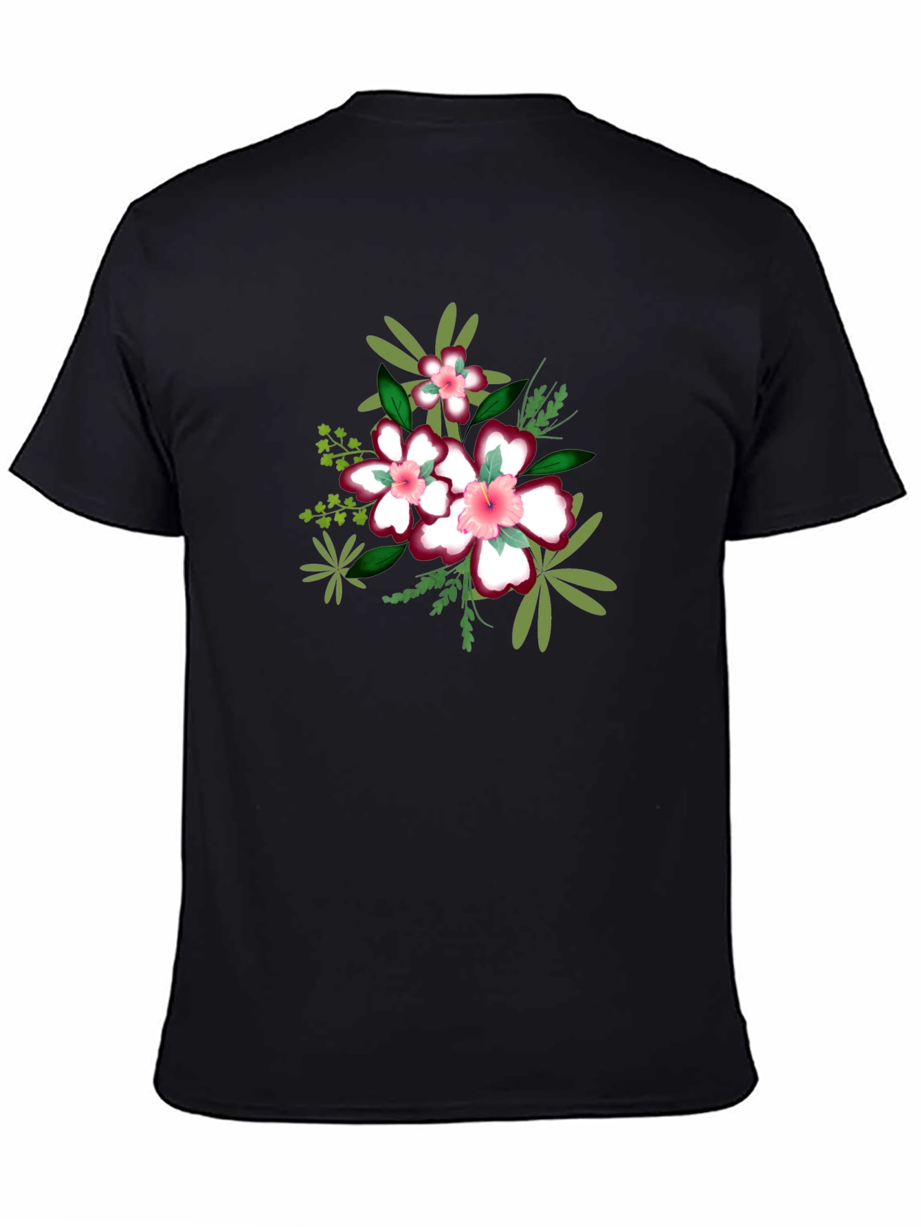 Floral Print Black T-Shirt