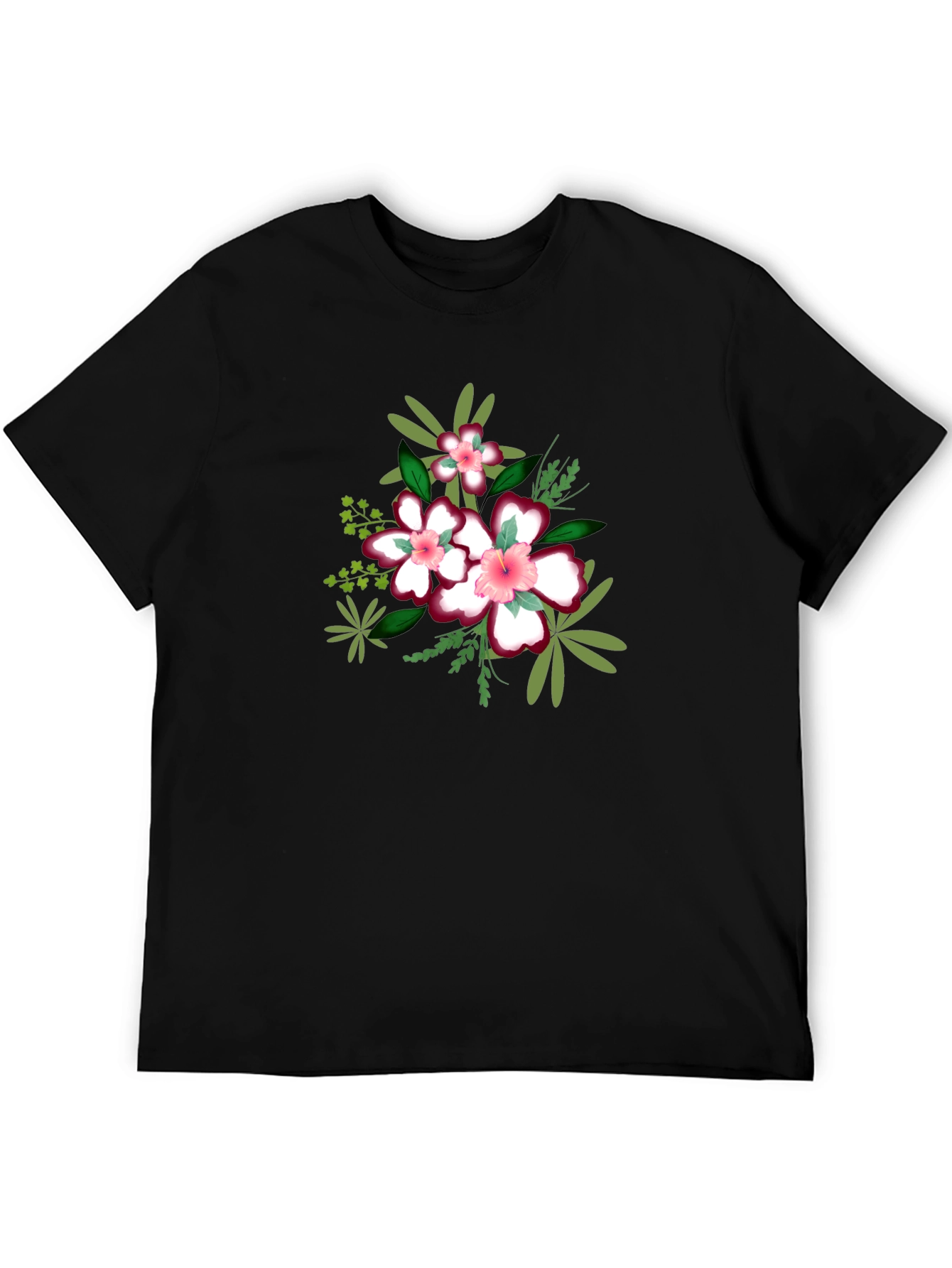 Floral Print Black T-Shirt