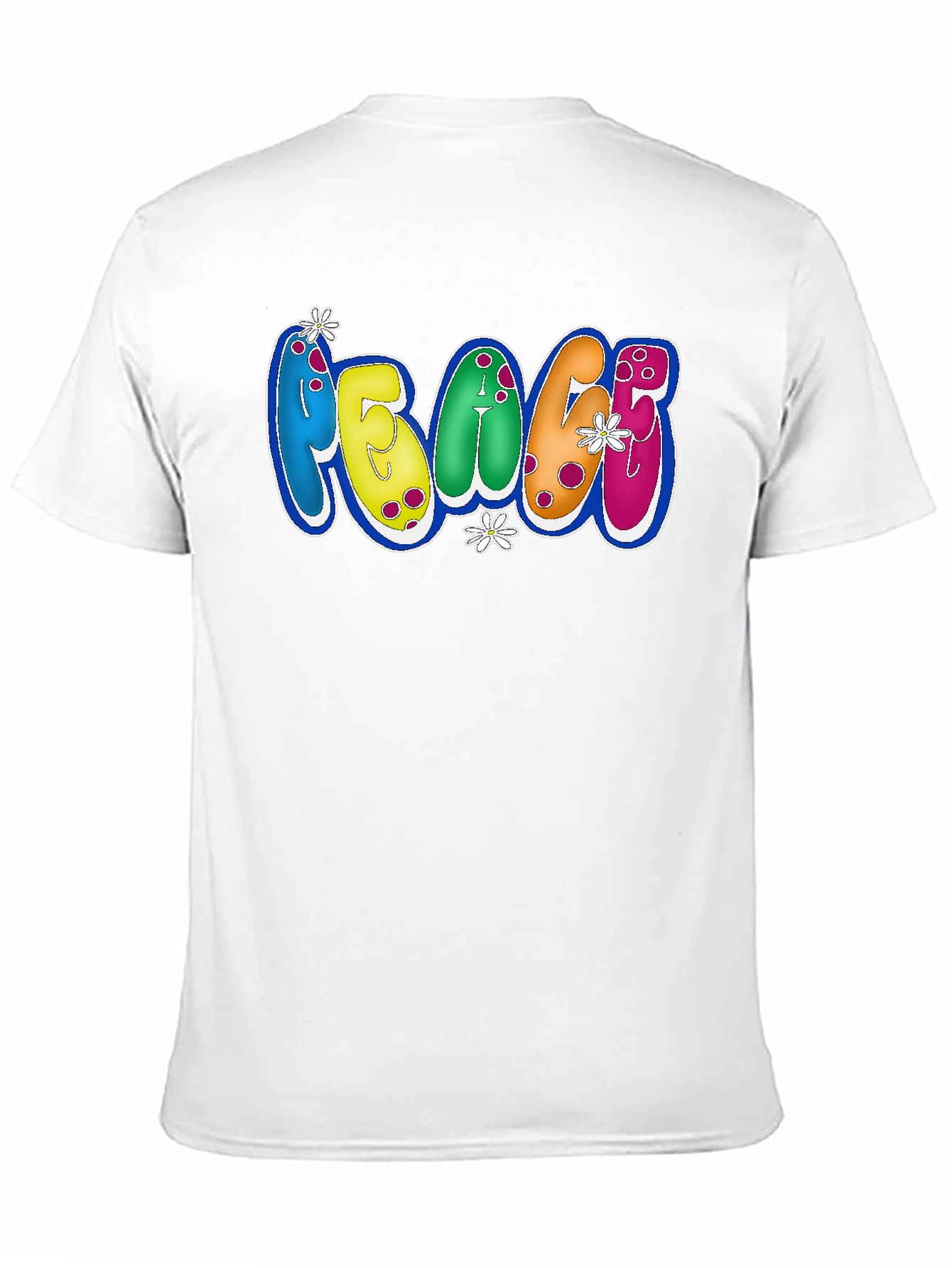 Peace Bubble Letter Graphic Black T-Shirt