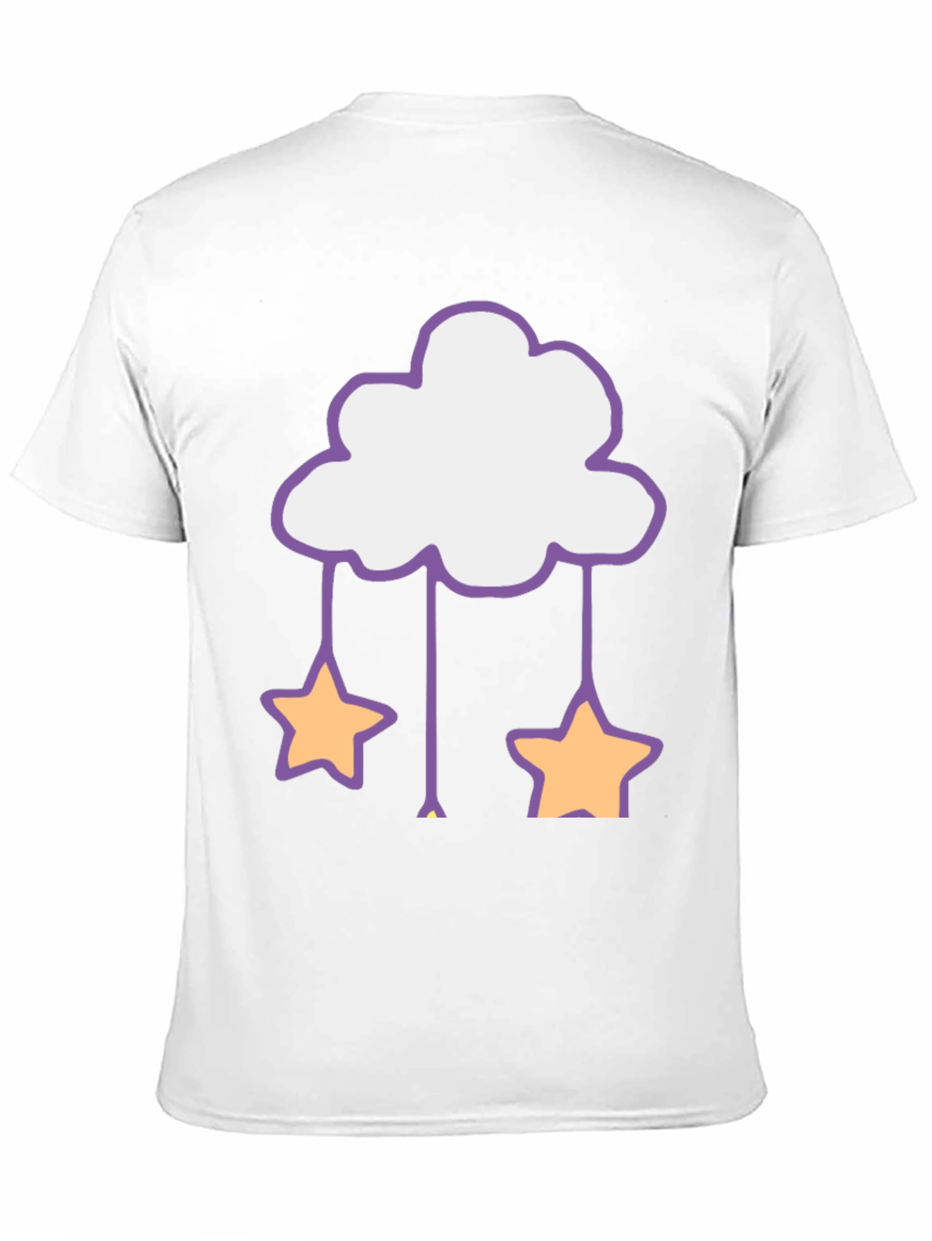 Cute Cloud & Star Graphic Tee - Black