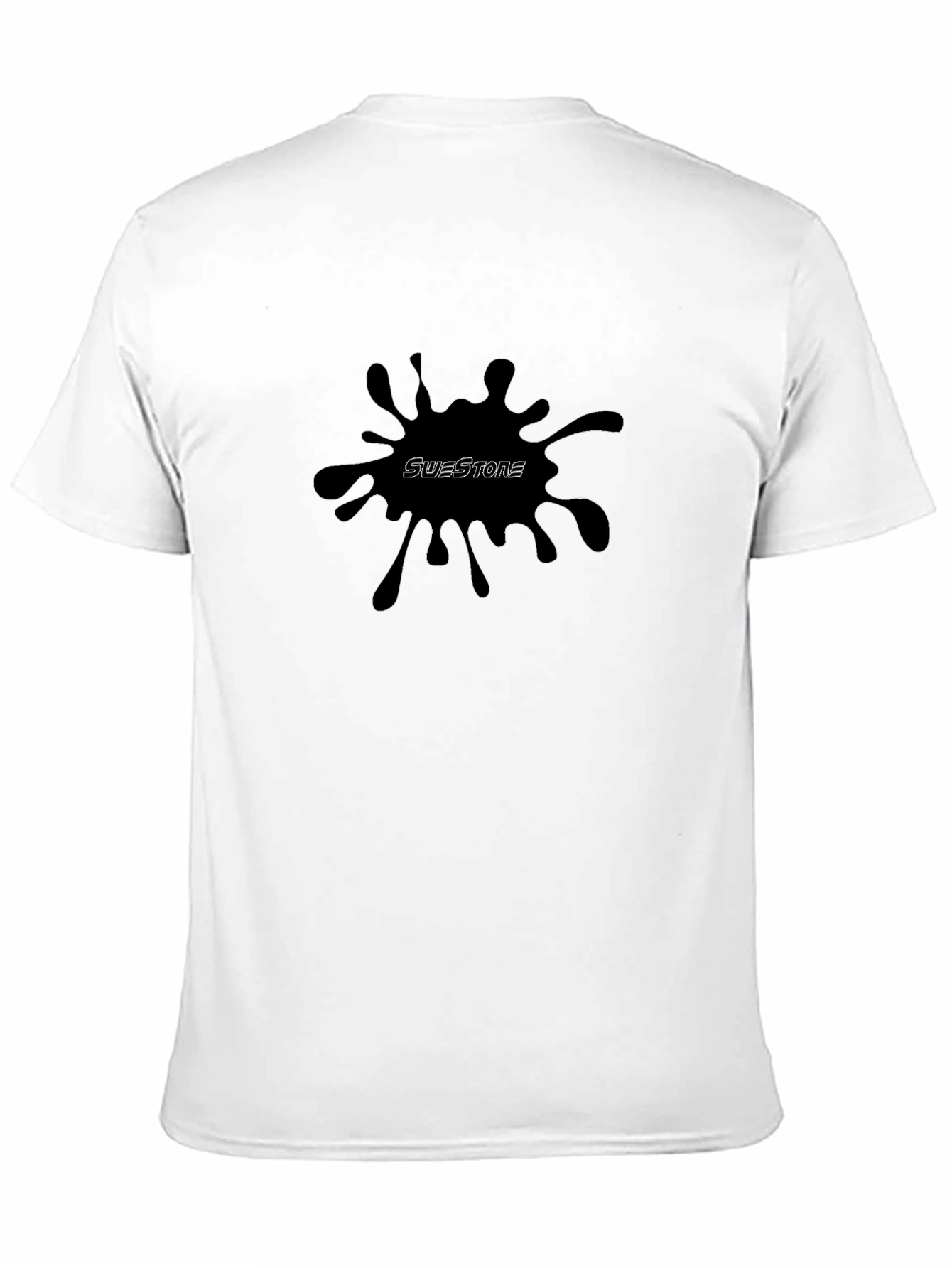 Mens Black Graphic Tee - Ink Splash Design