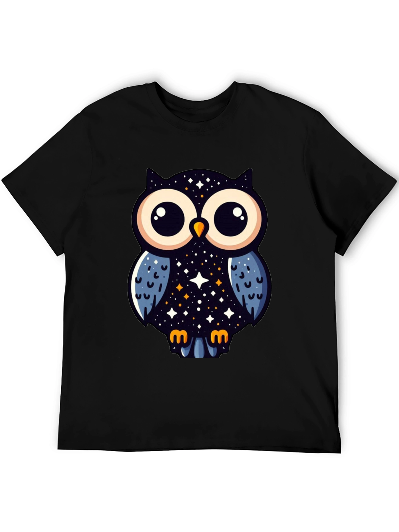 Cosmic Owl Graphic Tee - Mens Black T-Shirt