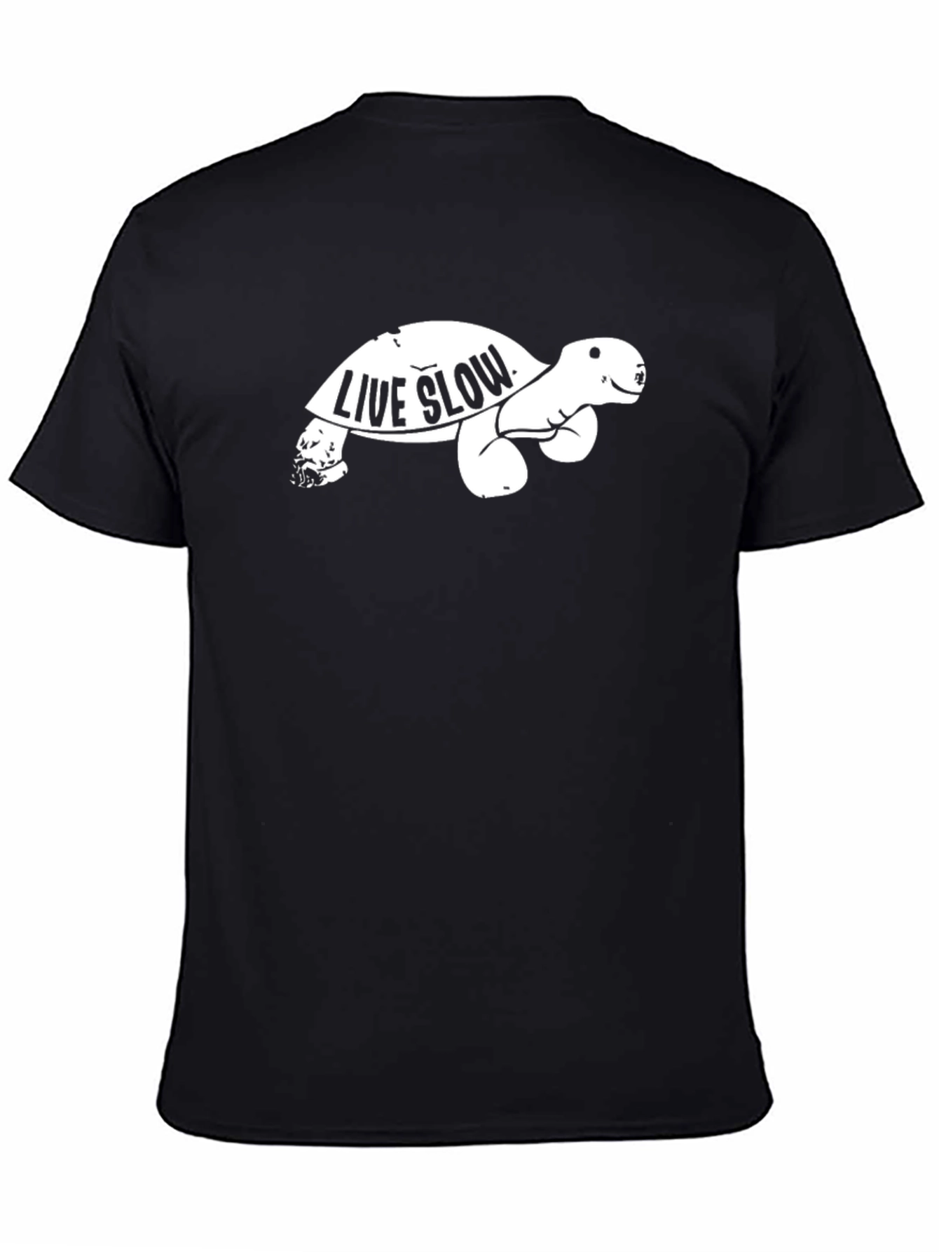 Live Slow Turtle Graphic Tee - Unisex Black T-Shirt