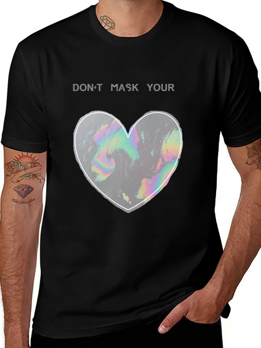 Dont Mask Your Heart Graphic Tee - Stylish Black T-Shirt