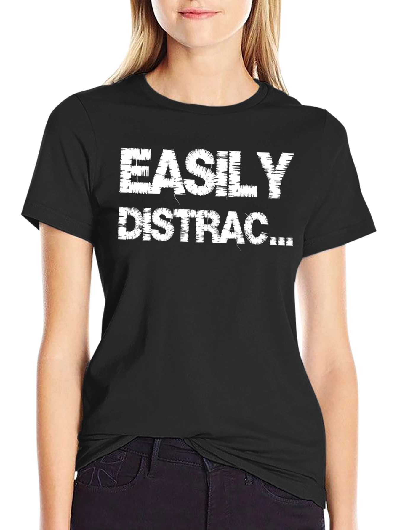 Easily Distracted Black Graphic Tee