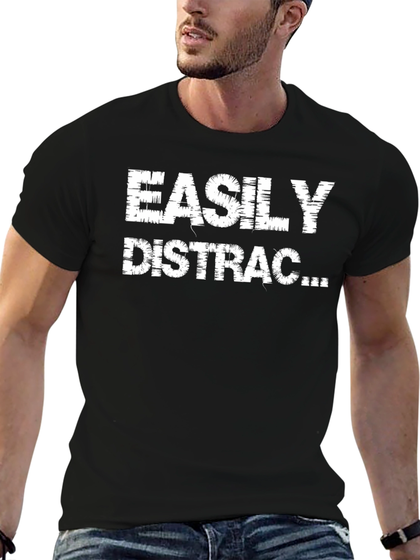Easily Distracted Black Graphic Tee