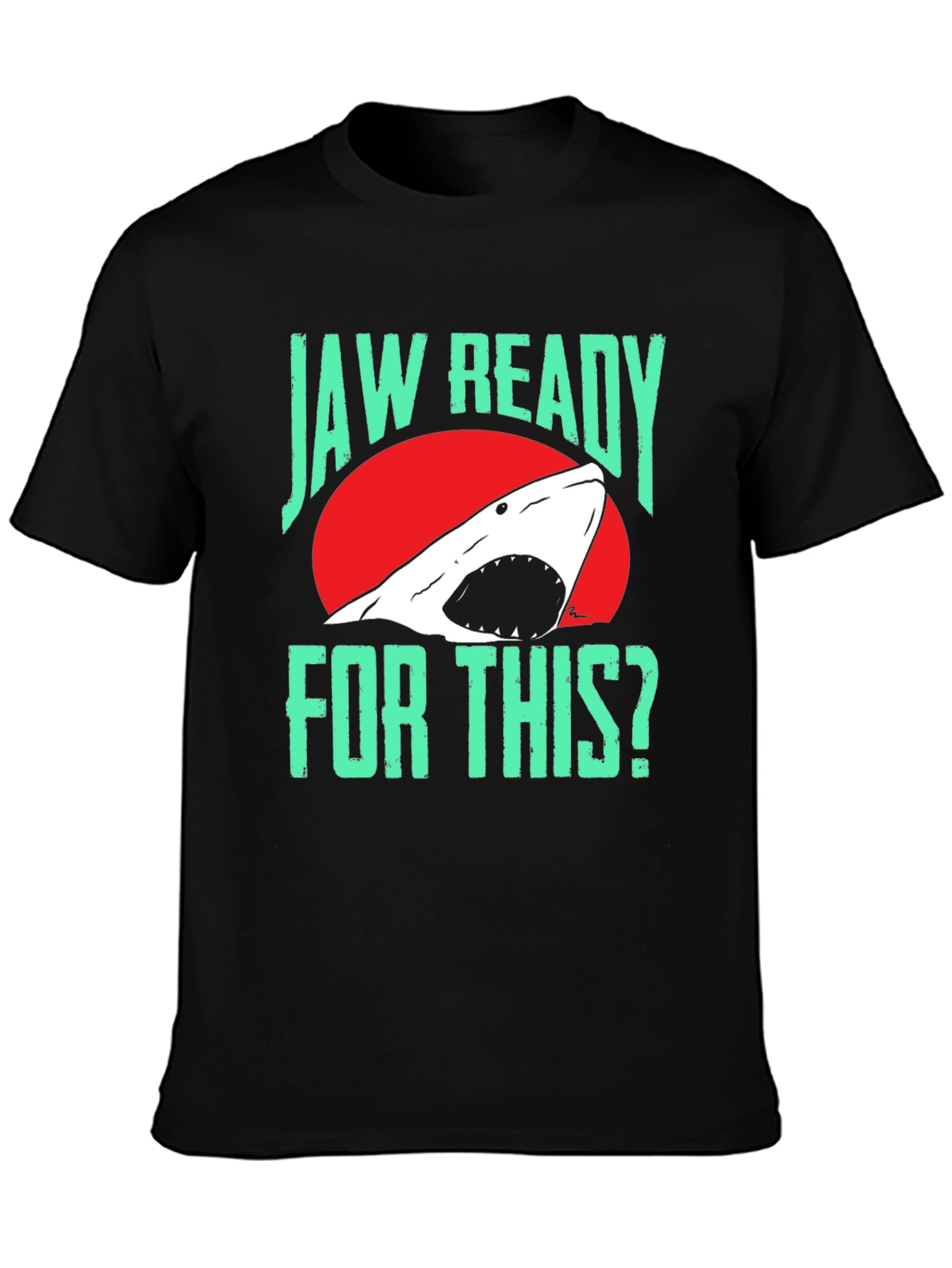 Jaw Ready Shark T-Shirt - Black Cotton Tee