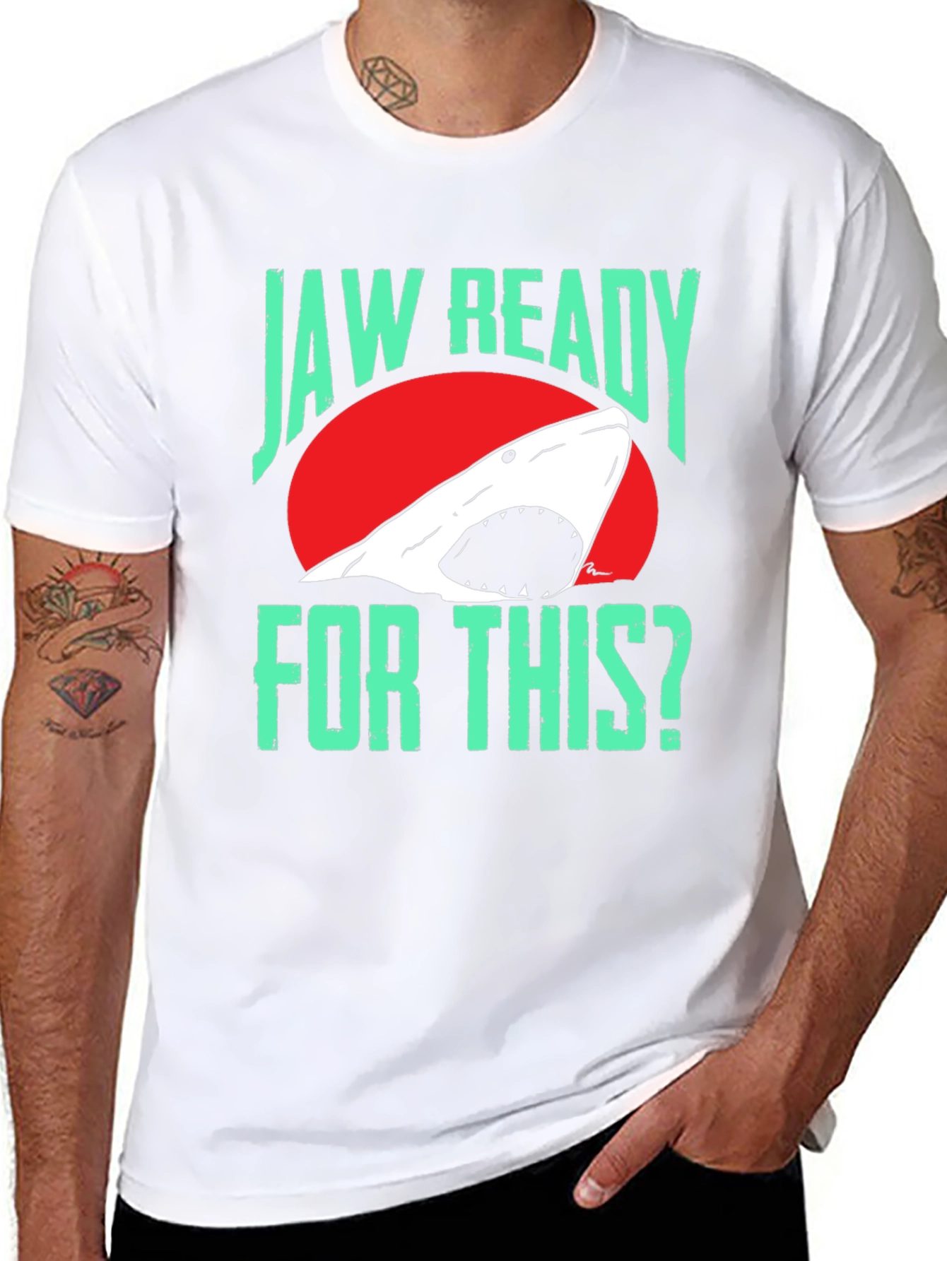 Jaw Ready Shark T-Shirt - Black Cotton Tee