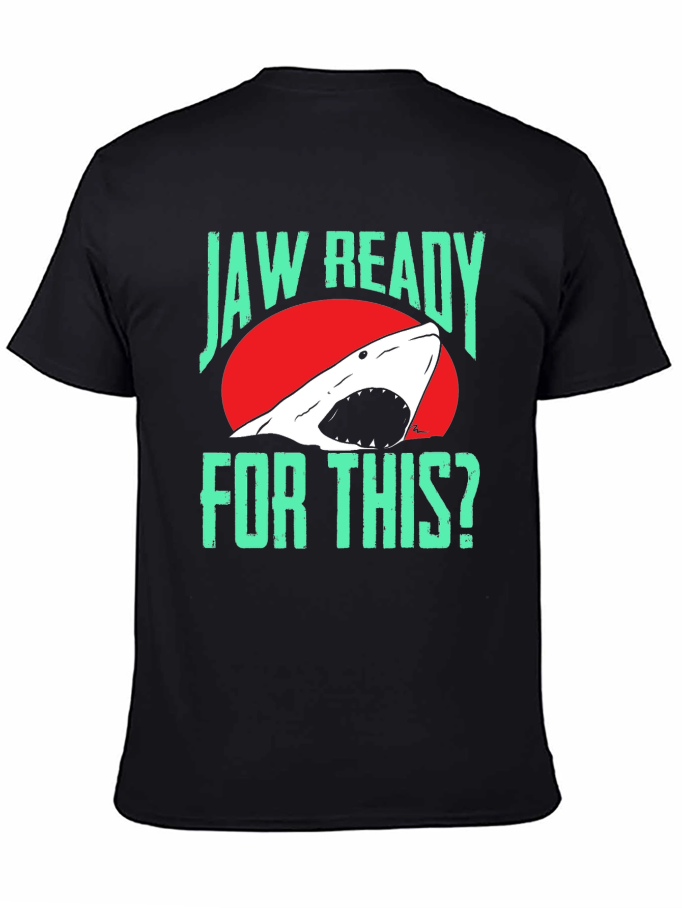 Jaw Ready Shark T-Shirt - Black Cotton Tee
