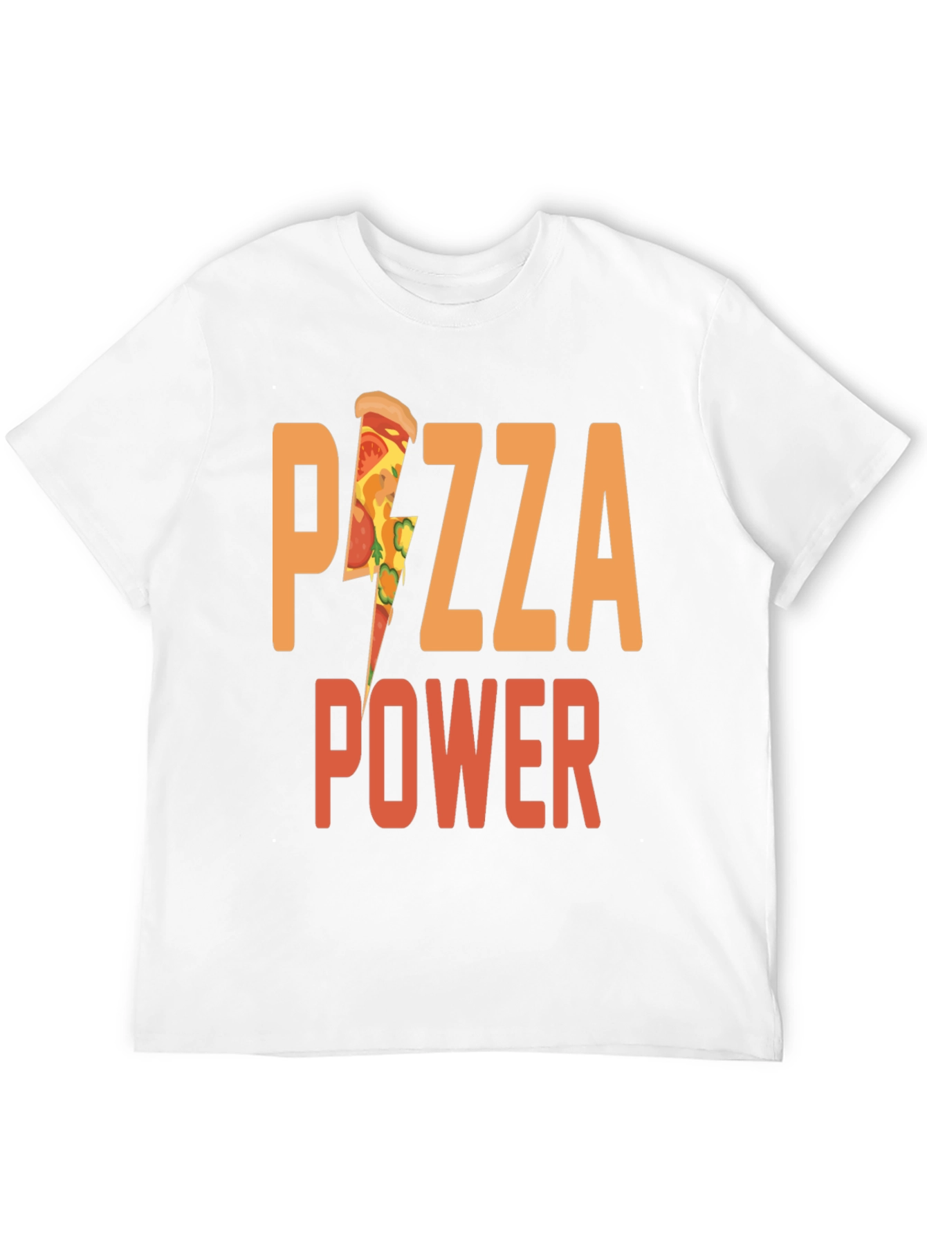 Pizza Power Graphic Tee - Black Cotton T-Shirt