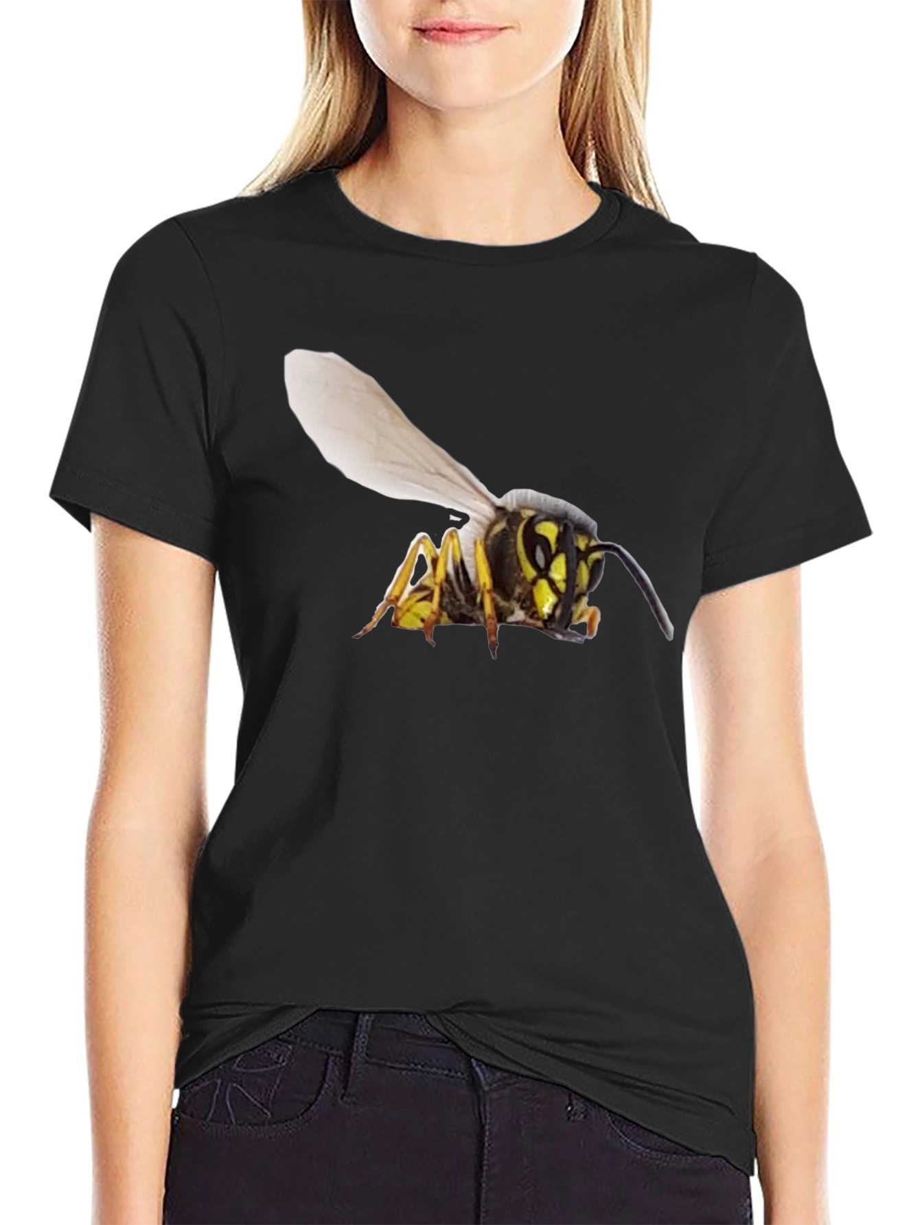 Wasp Graphic T-Shirt - Bold Black Cotton Tee