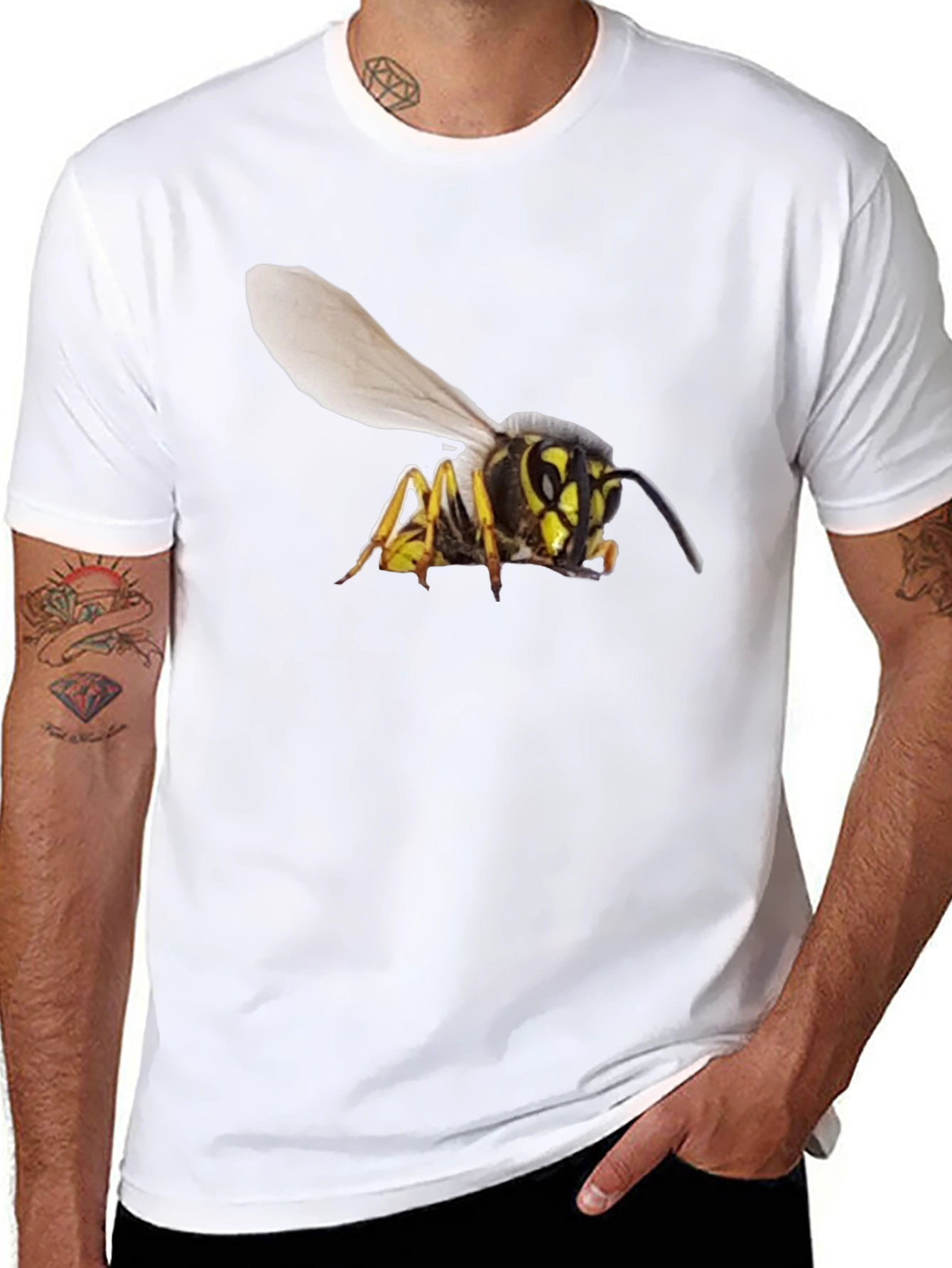 Wasp Graphic T-Shirt - Bold Black Cotton Tee