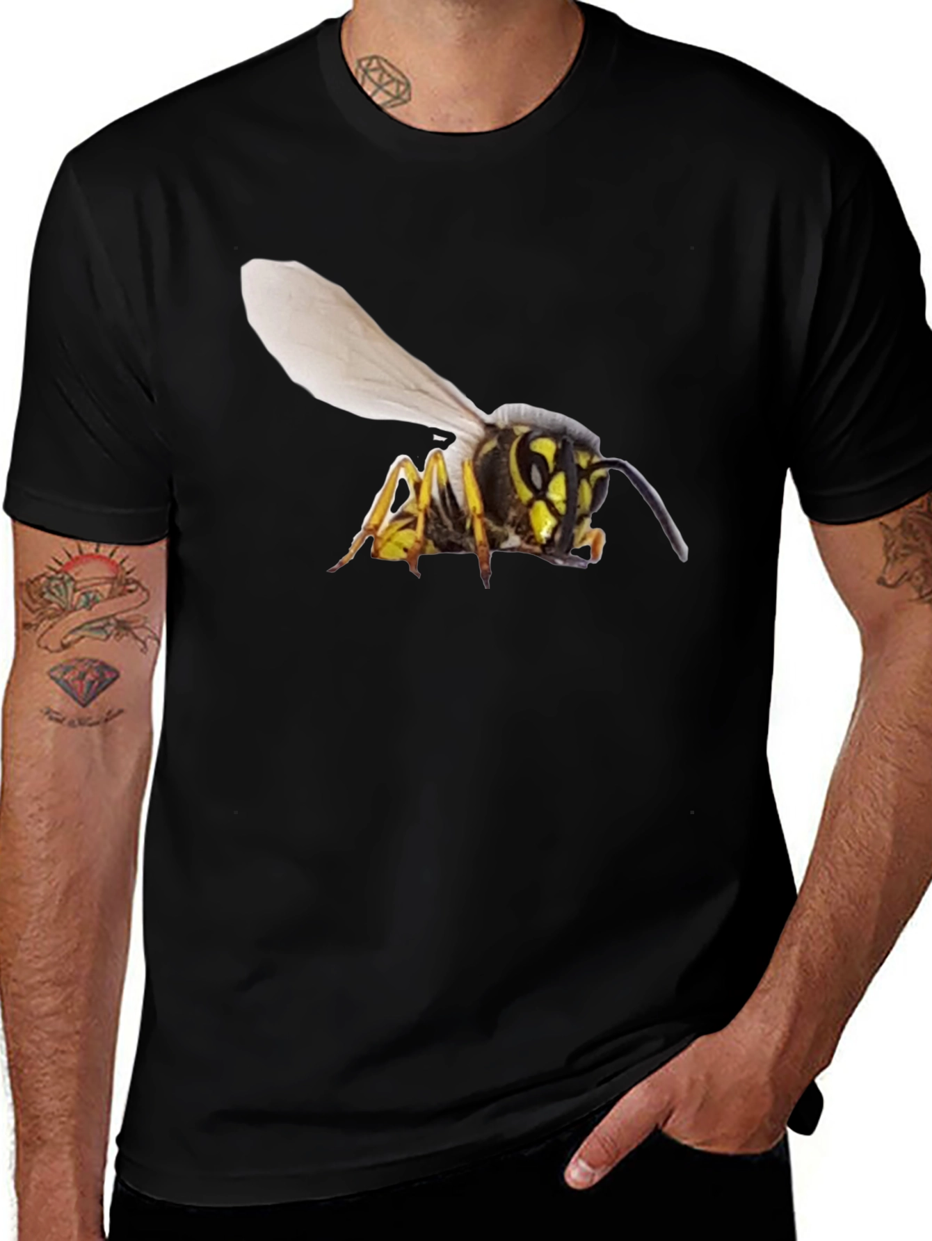Wasp Graphic T-Shirt - Bold Black Cotton Tee