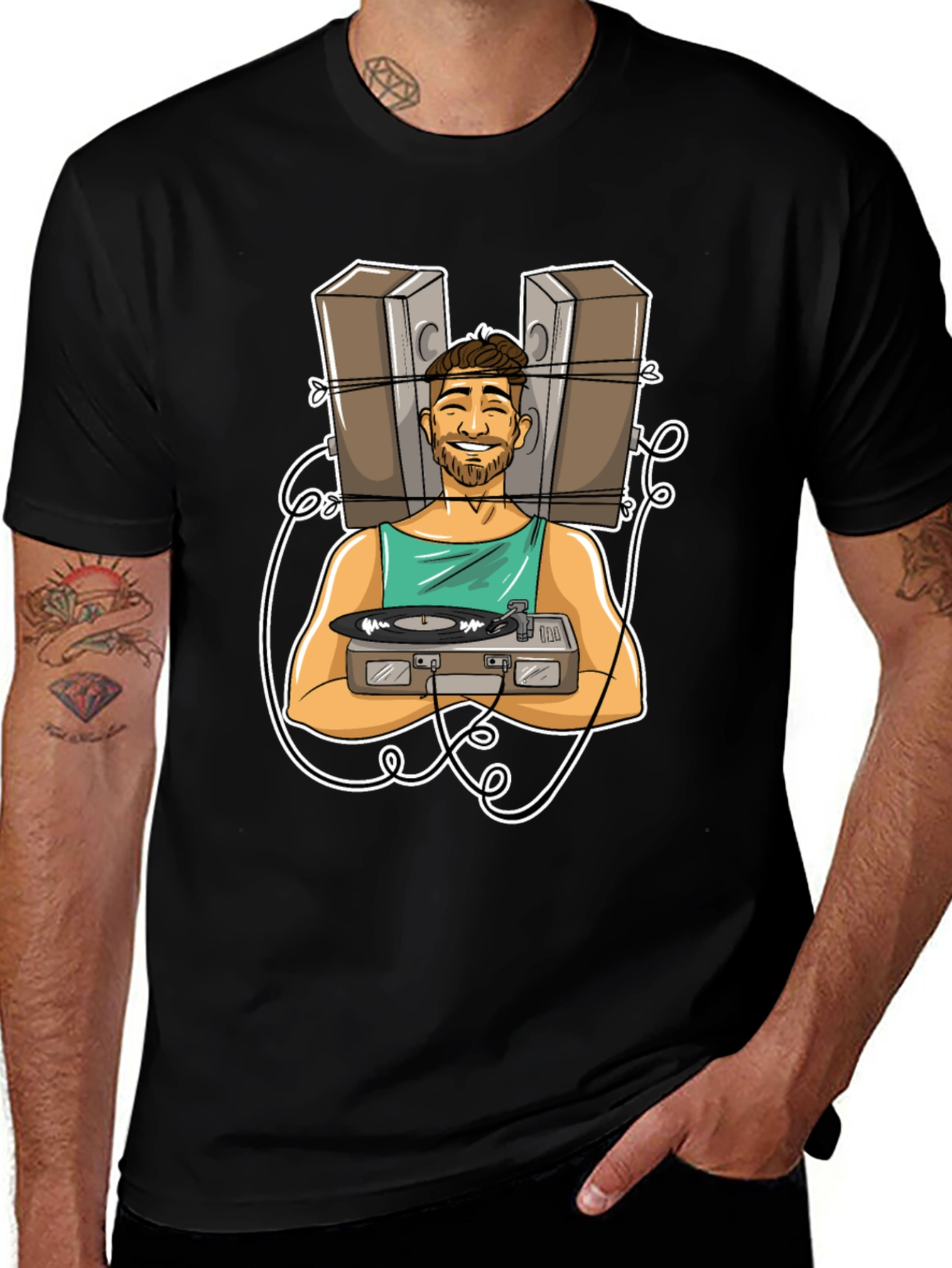 DJ Graphic Tee - Musician Cartoon Design