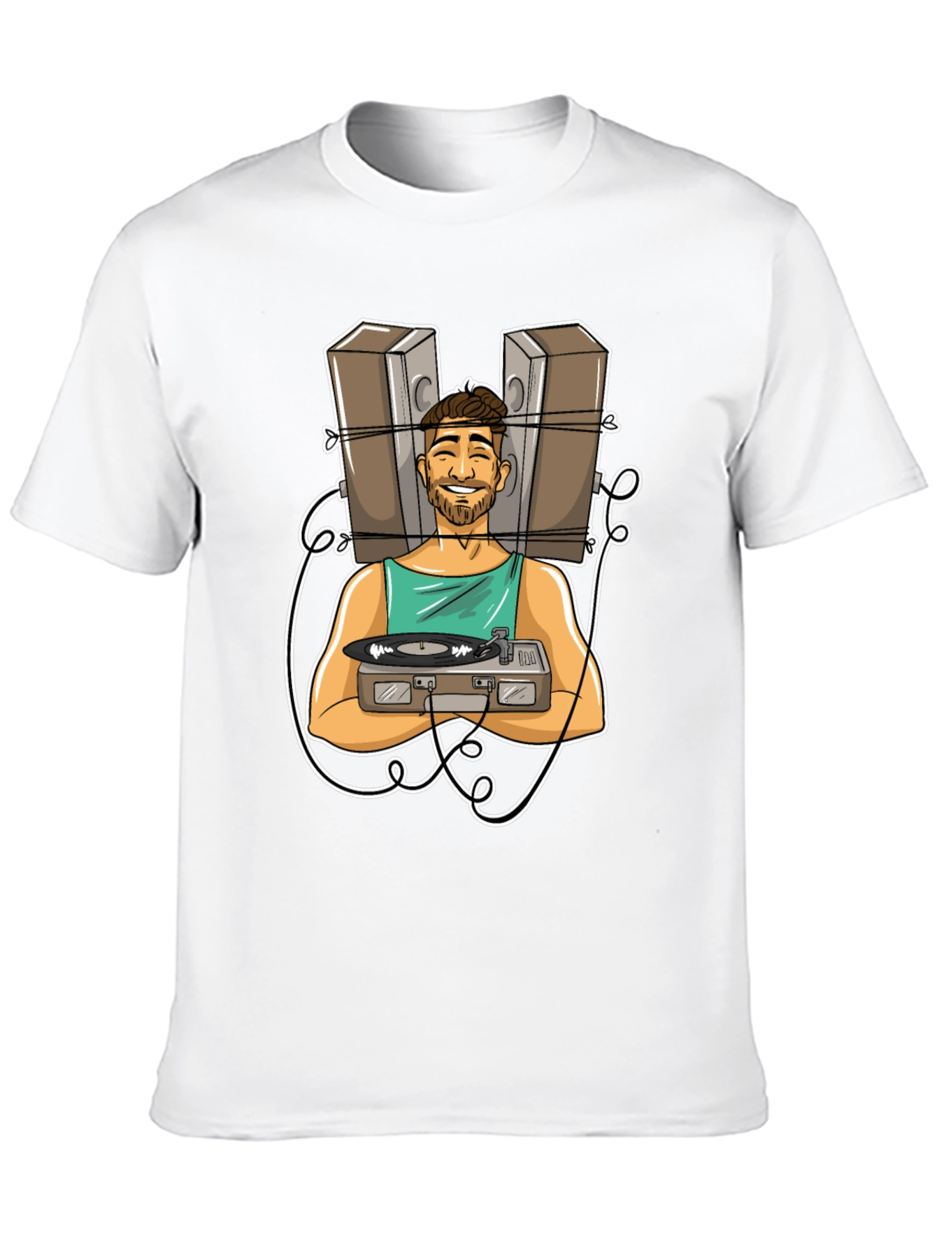 DJ Graphic Tee - Musician Cartoon Design