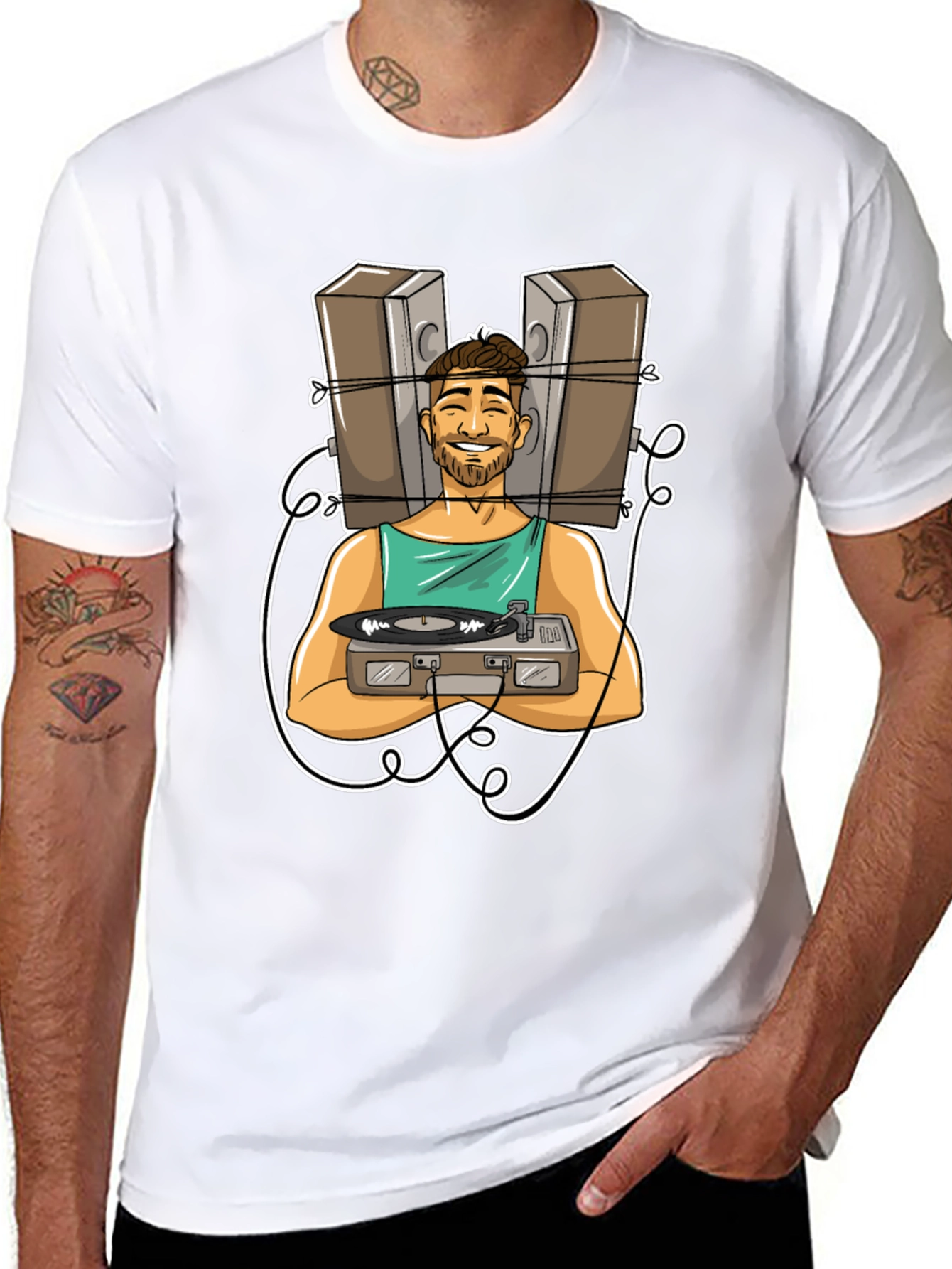 DJ Graphic Tee - Musician Cartoon Design
